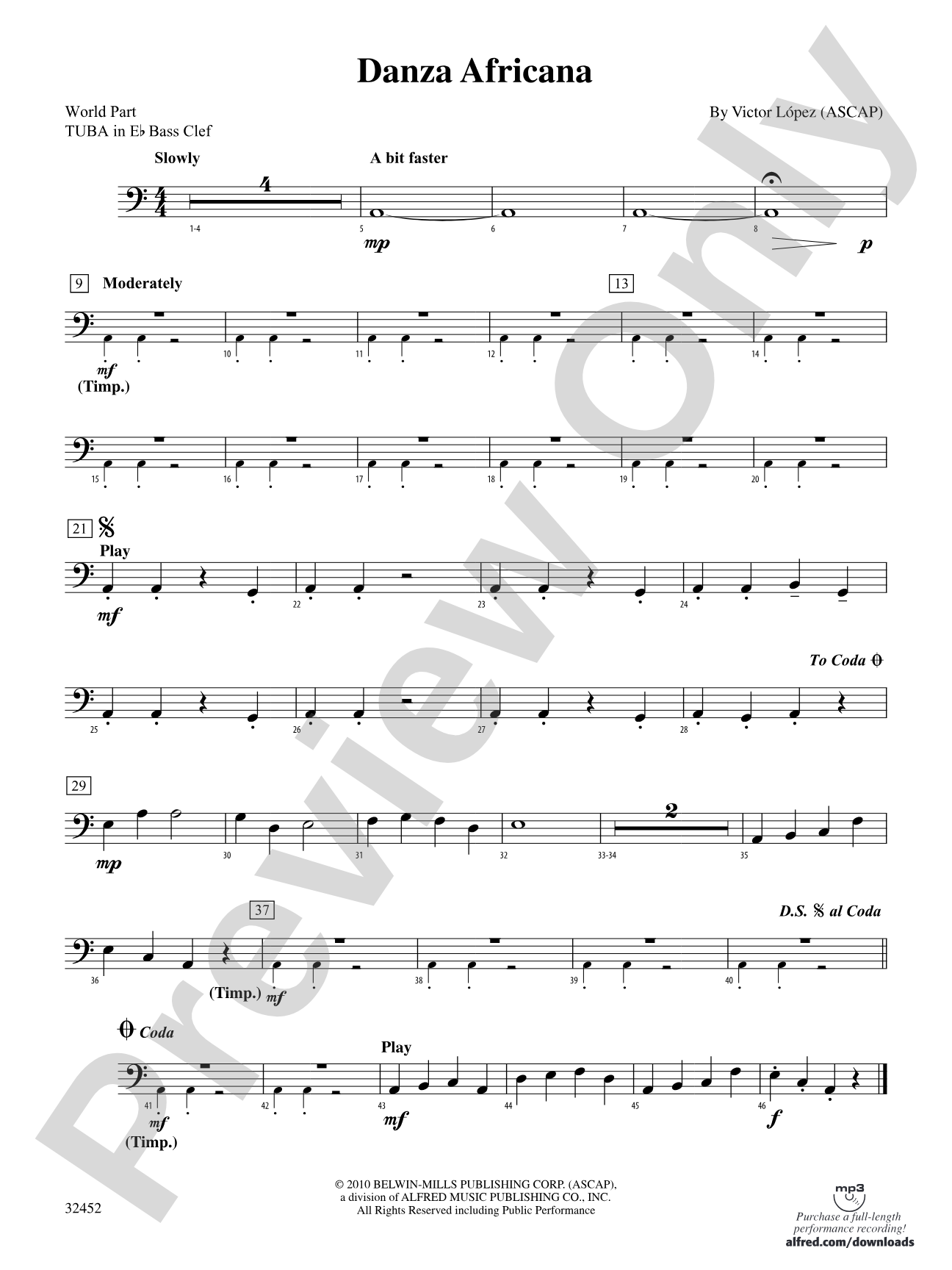 Danza Africana: (wp) E-flat Tuba B.C.