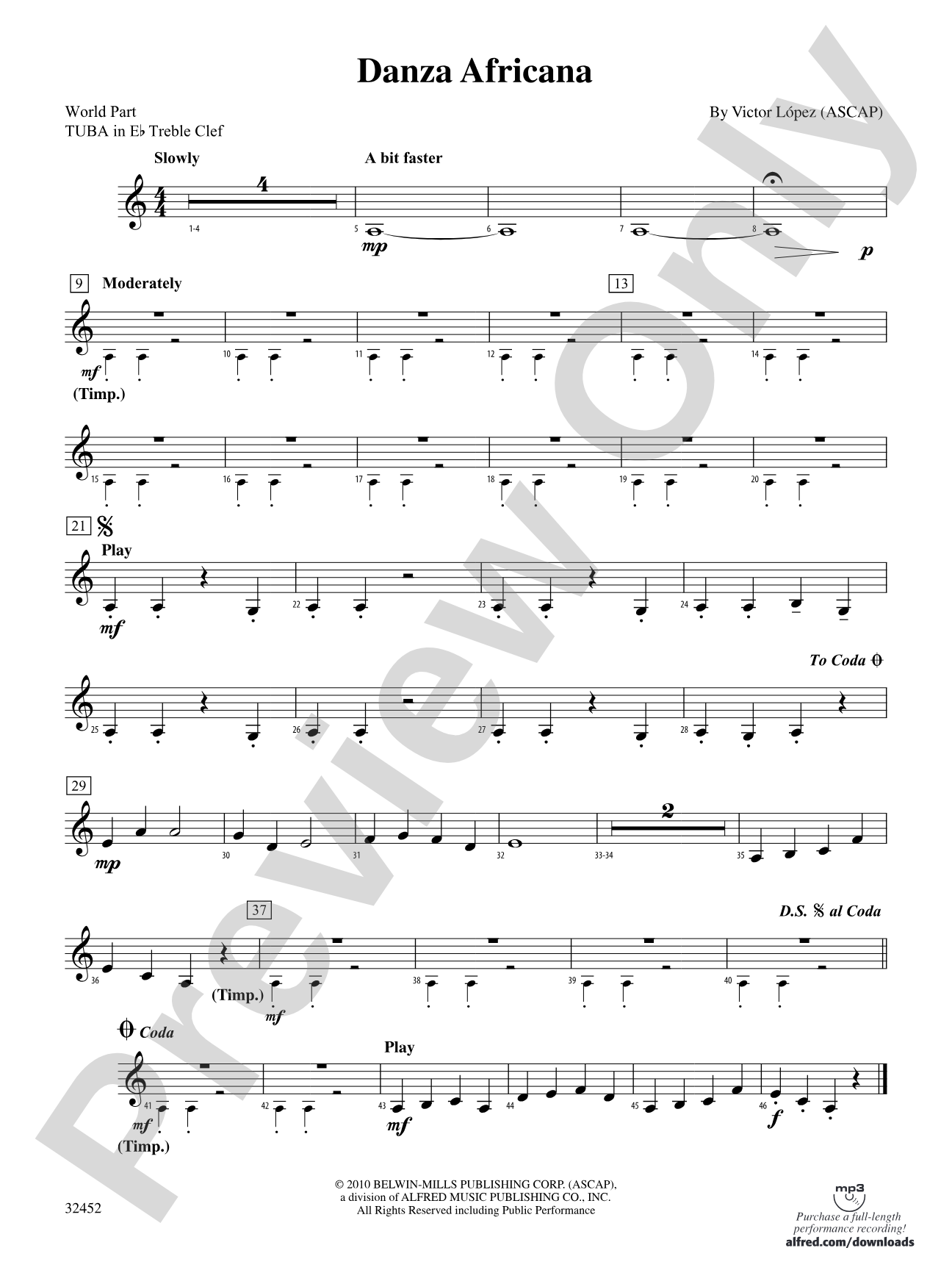 Danza Africana: (wp) E-flat Tuba T.C.