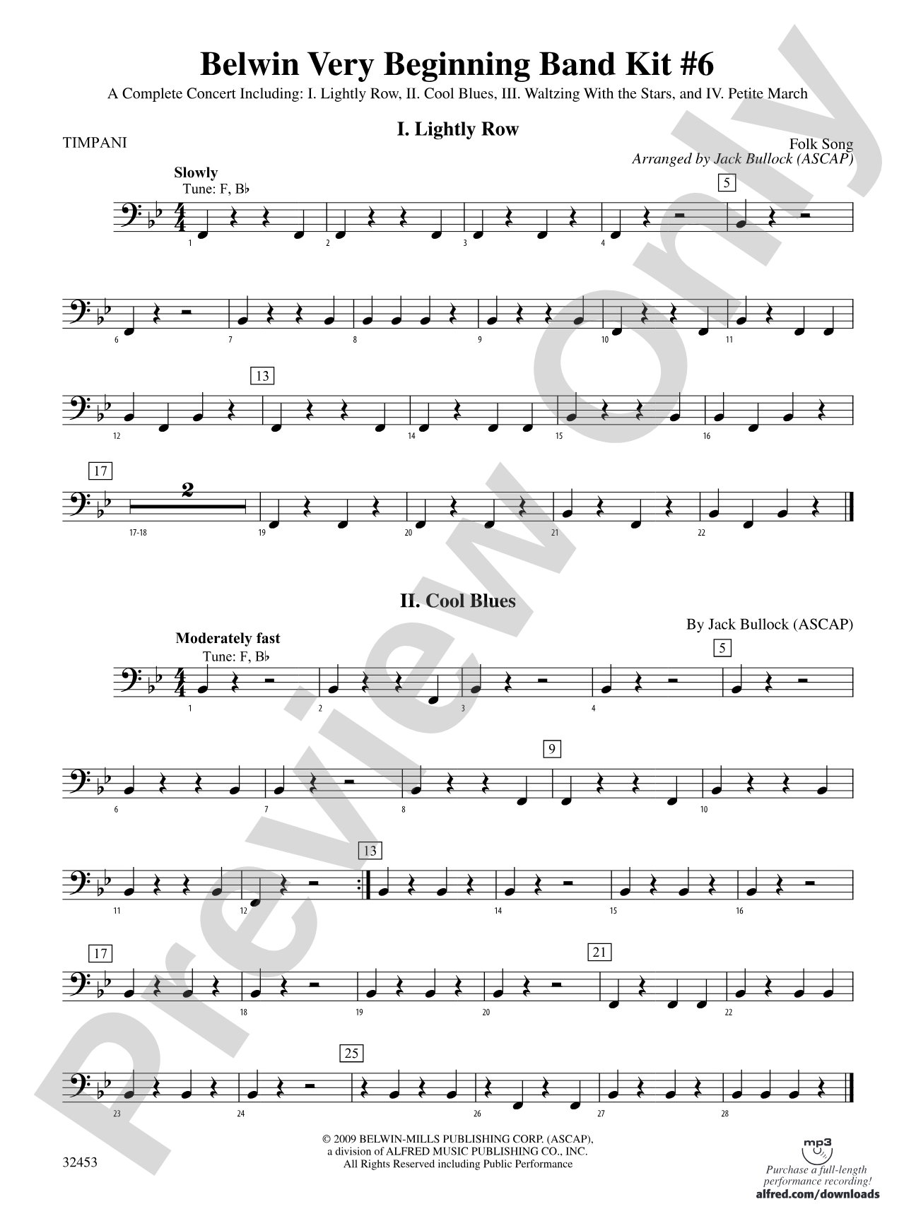 Belwin Very Beginning Band Kit #6: Timpani