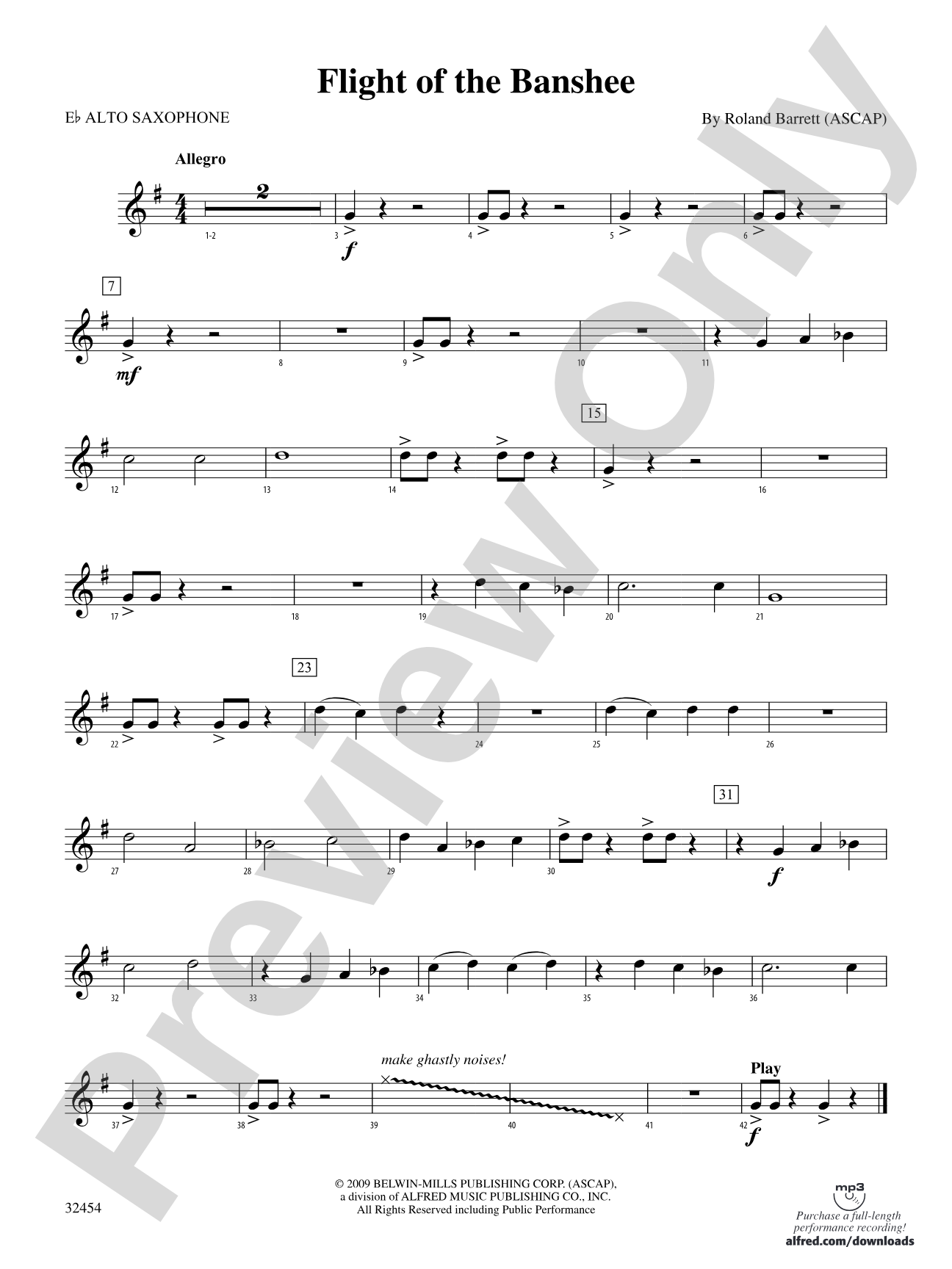 Flight of the Banshee: E-flat Alto Saxophone