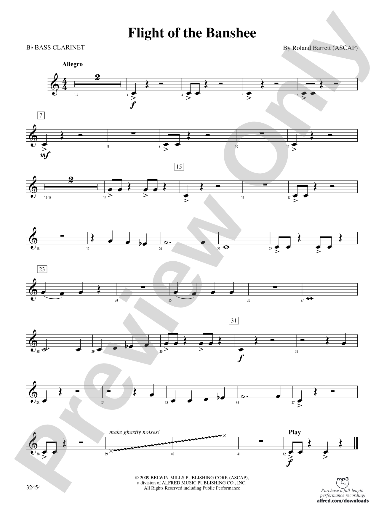 Flight of the Banshee: B-flat Bass Clarinet