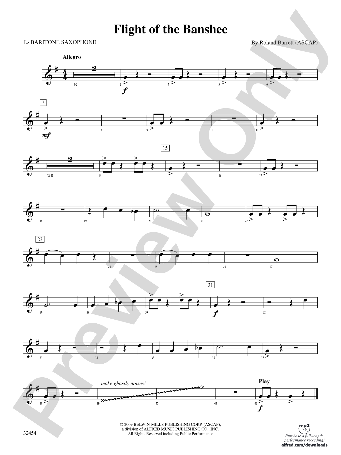 Flight of the Banshee: E-flat Baritone Saxophone