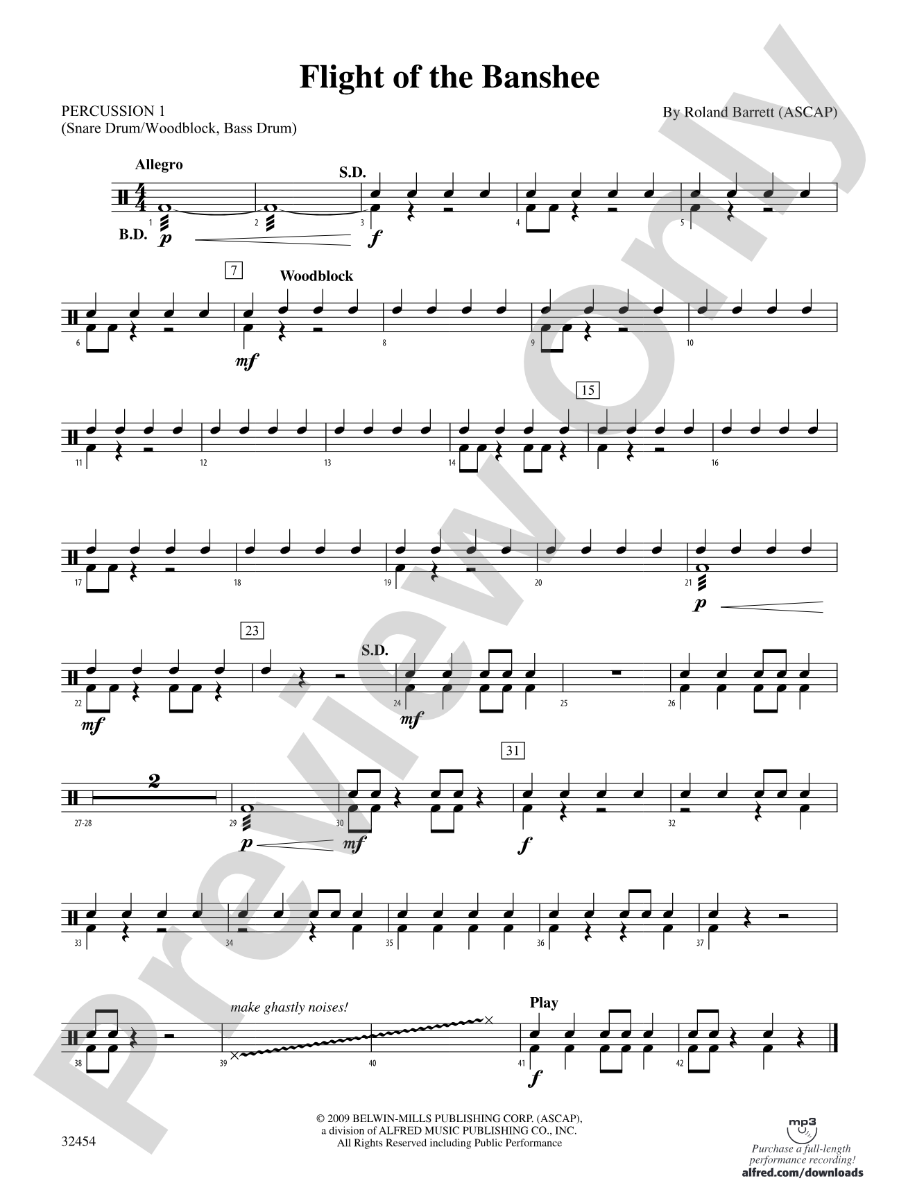 Flight of the Banshee: 1st Percussion