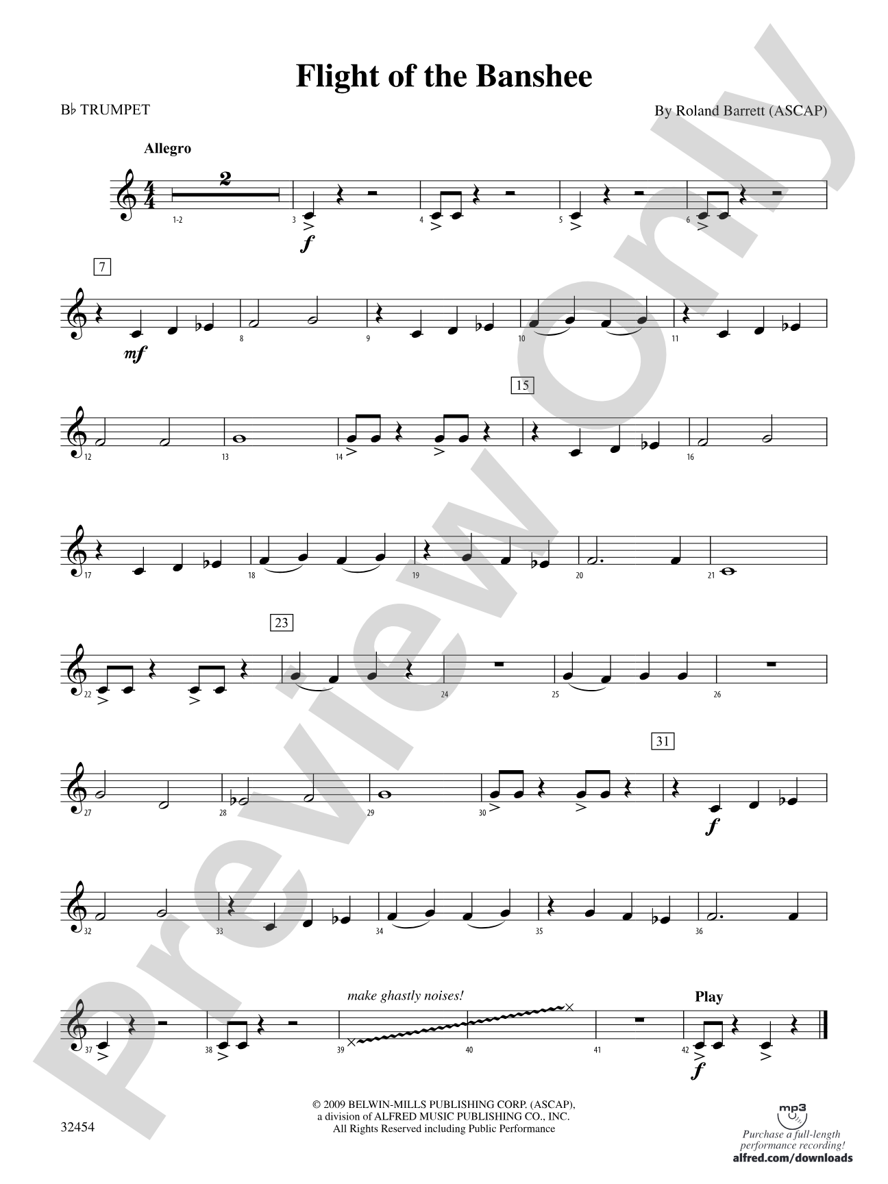 Flight of the Banshee: 1st B-flat Trumpet