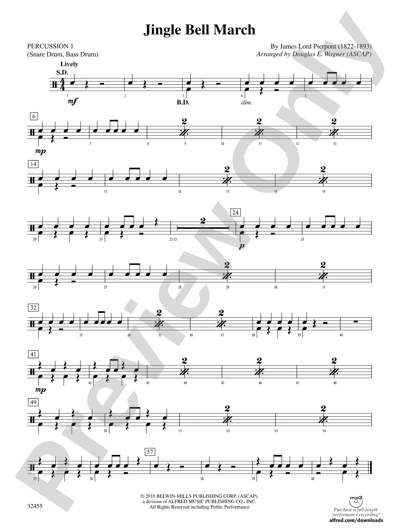 Jingle Bell March: 1st Percussion