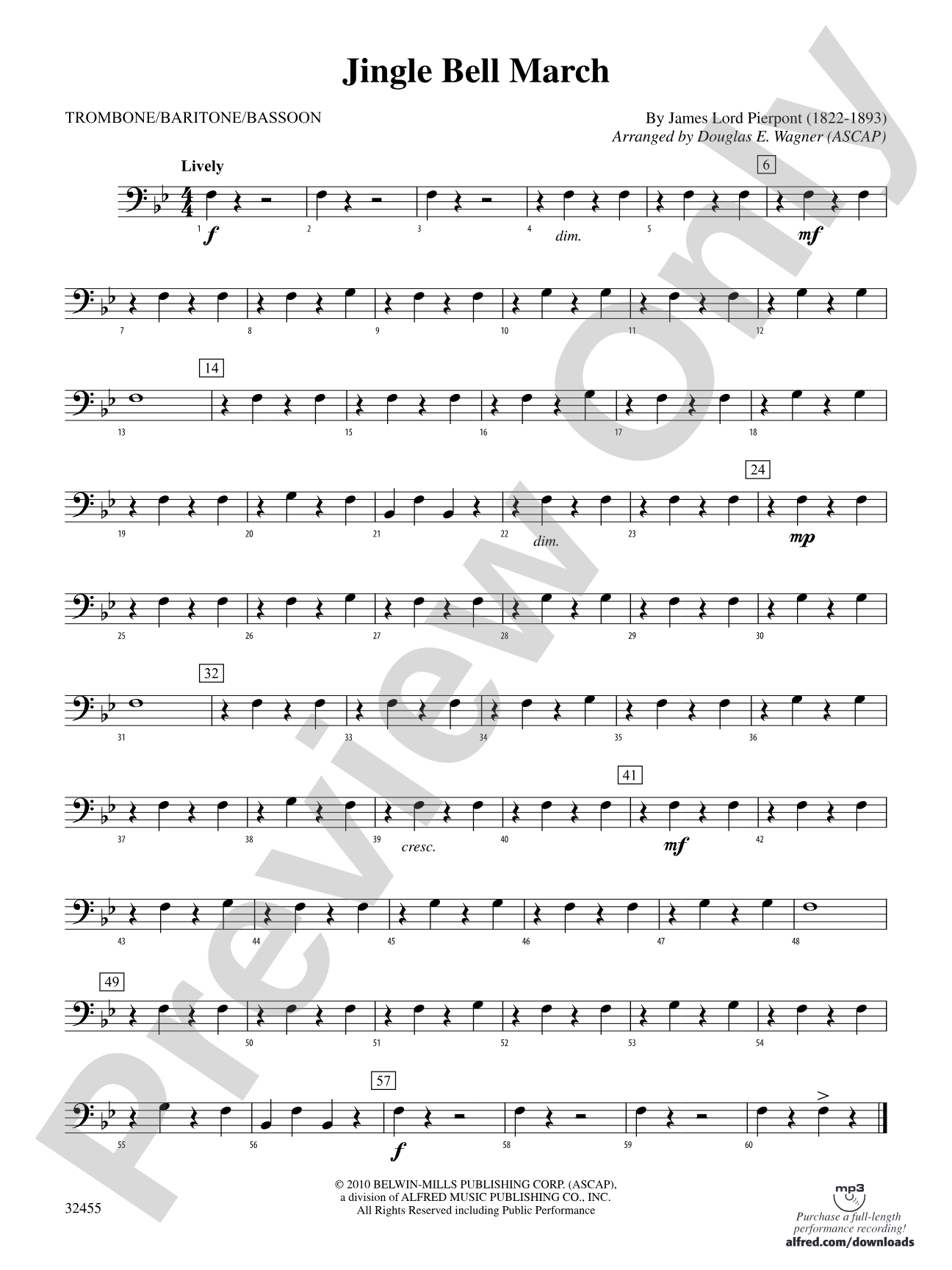 Jingle Bell March: 1st Trombone