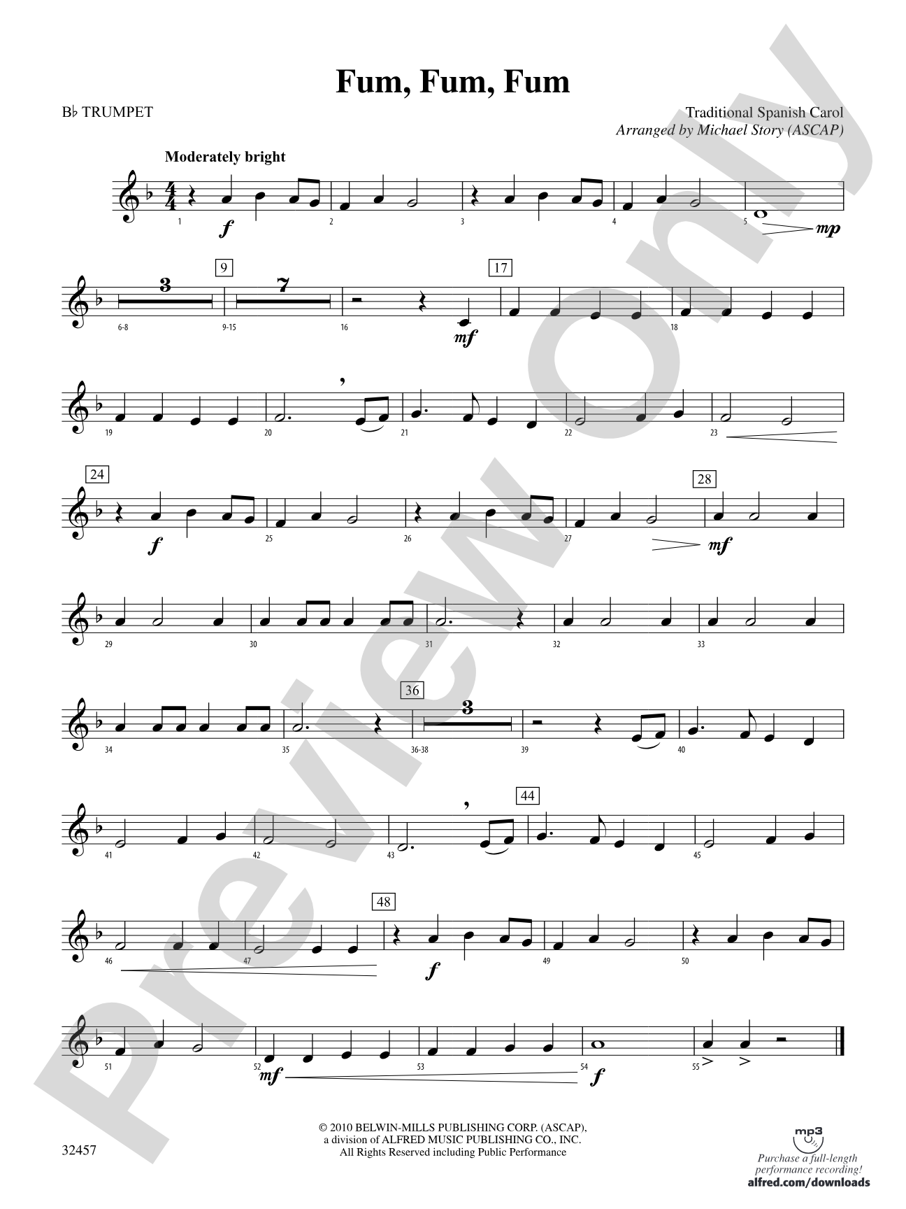 Fum, Fum, Fum: 1st B-flat Trumpet