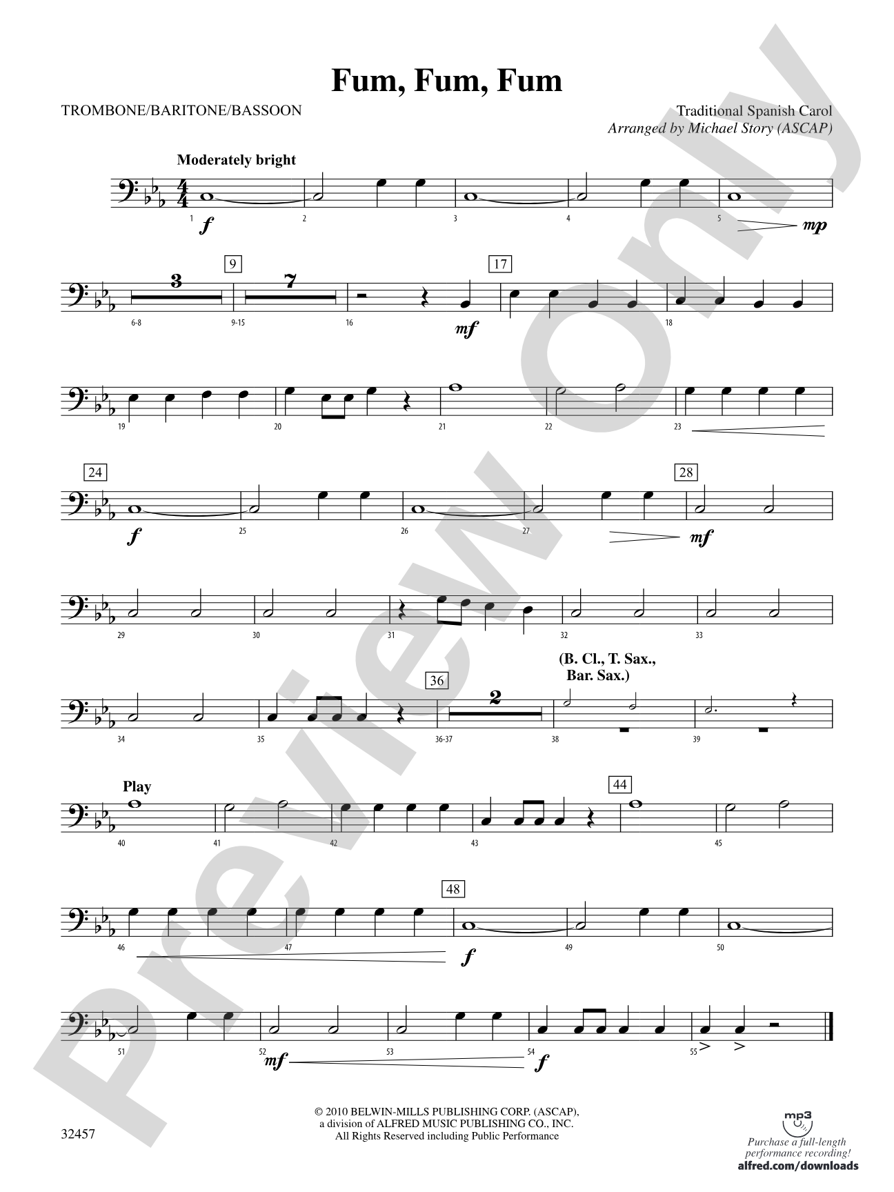Fum, Fum, Fum: 1st Trombone