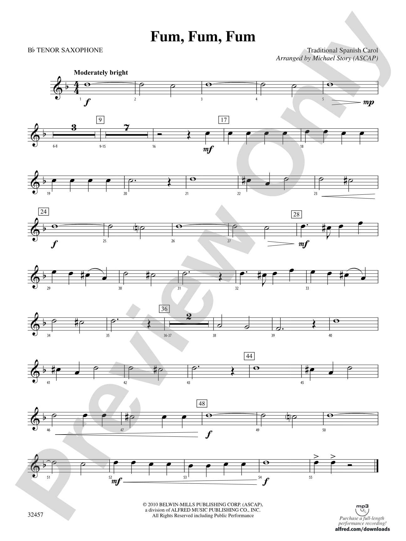 Fum, Fum, Fum: B-flat Tenor Saxophone