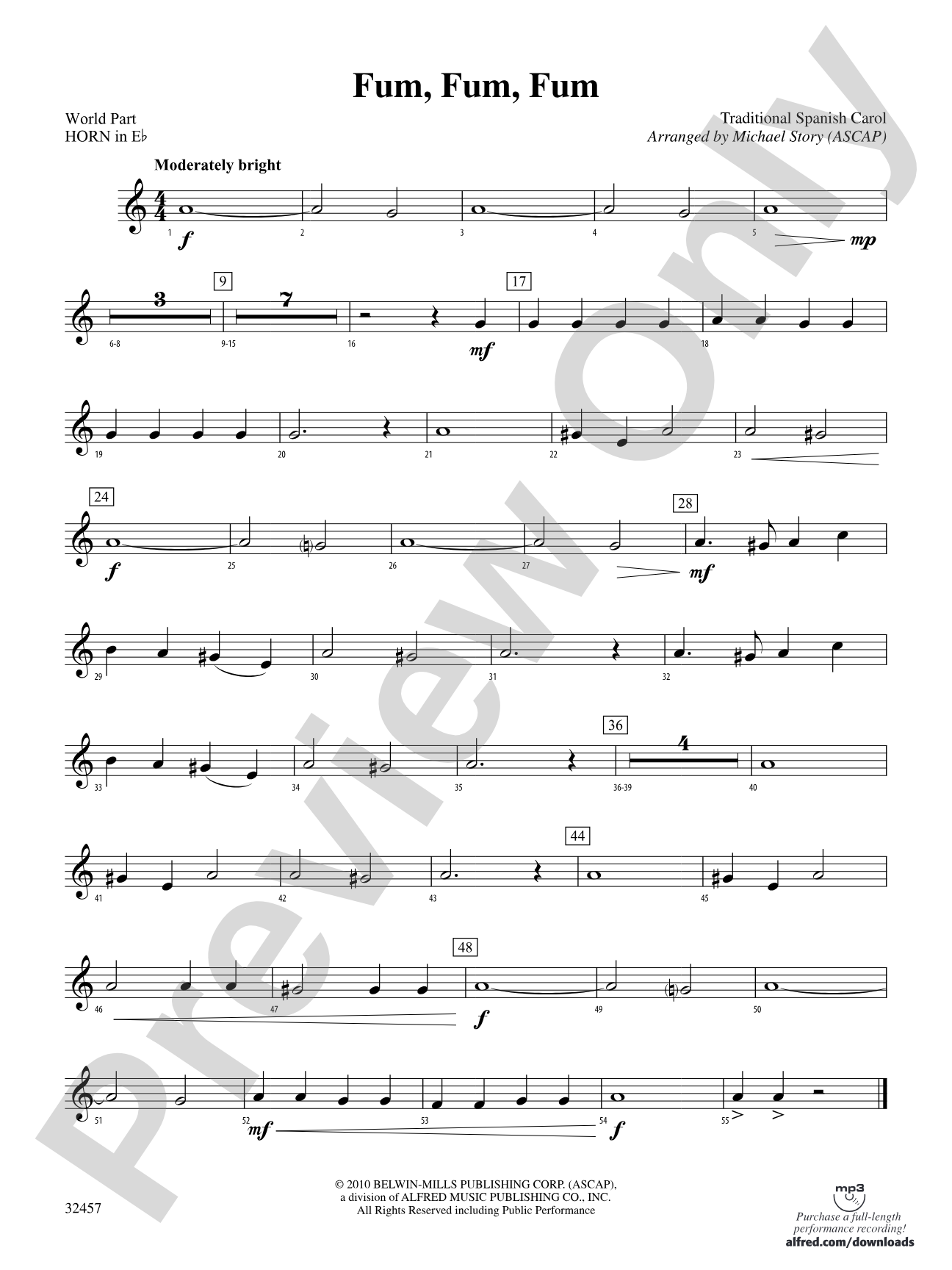 Fum, Fum, Fum: (wp) 1st Horn in E-flat