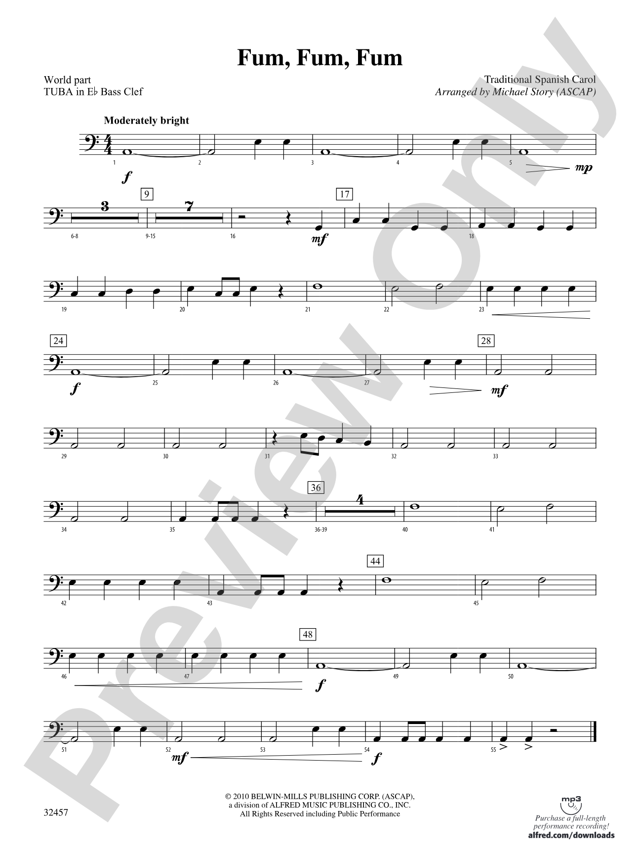 Fum, Fum, Fum: (wp) E-flat Tuba B.C.