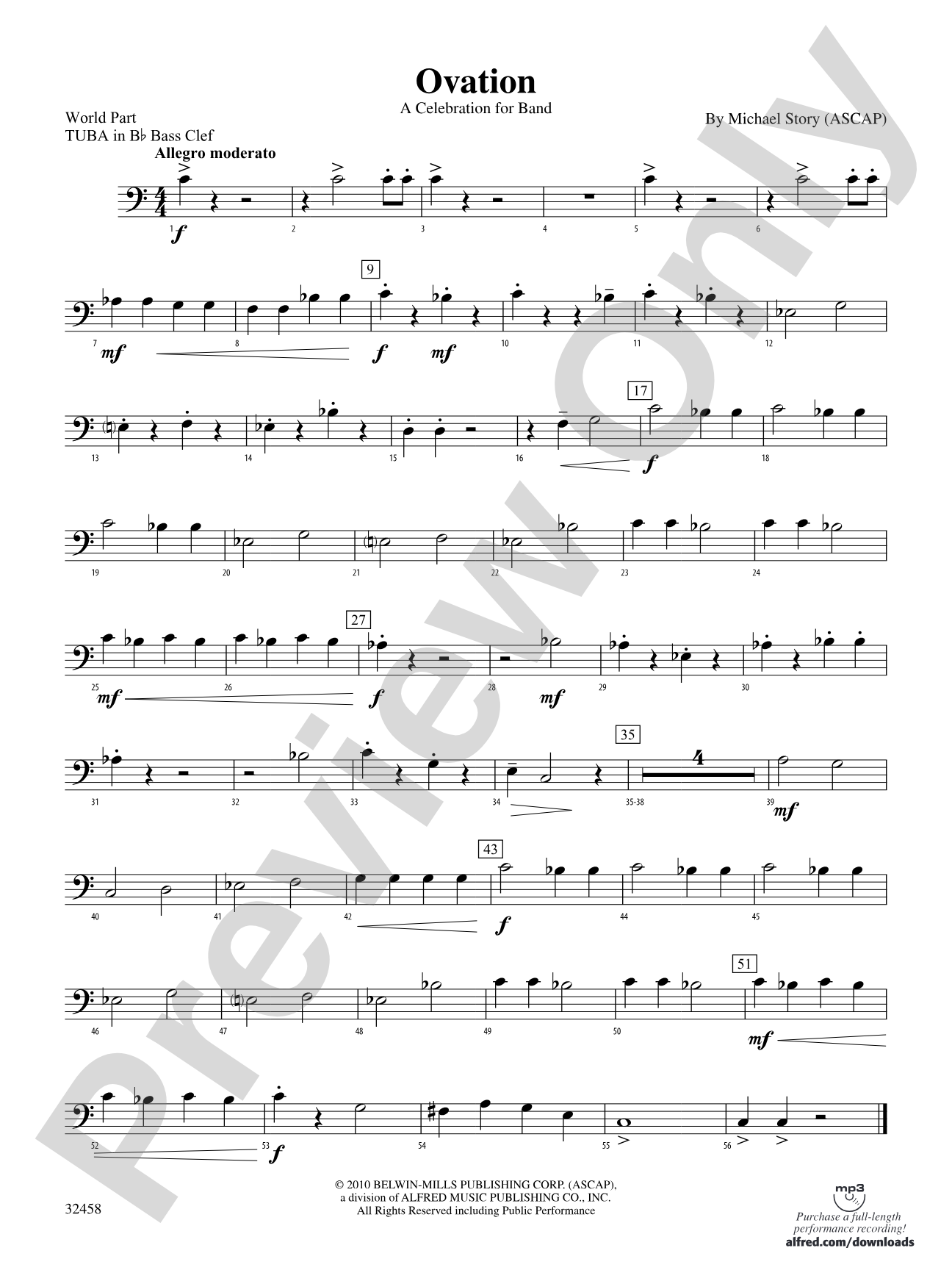Ovation: (wp) B-flat Tuba B.C.