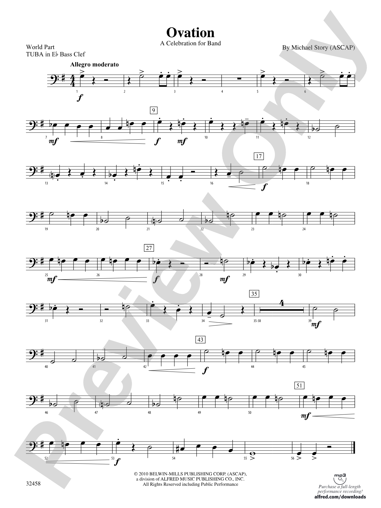 Ovation: (wp) E-flat Tuba B.C.