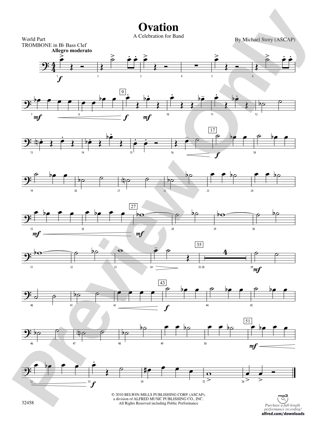 Ovation: (wp) 1st B-flat Trombone B.C.