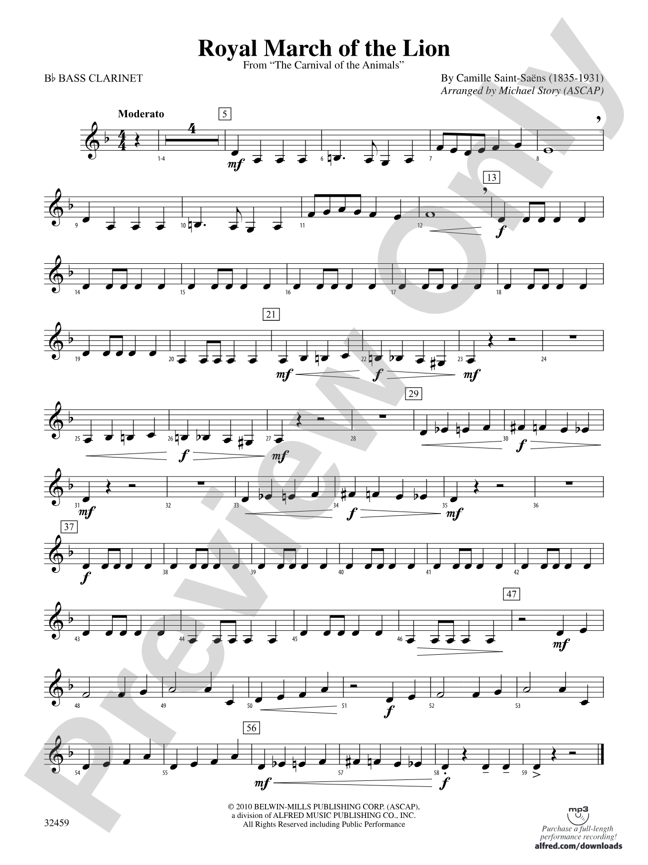 Royal March of the Lion: B-flat Bass Clarinet