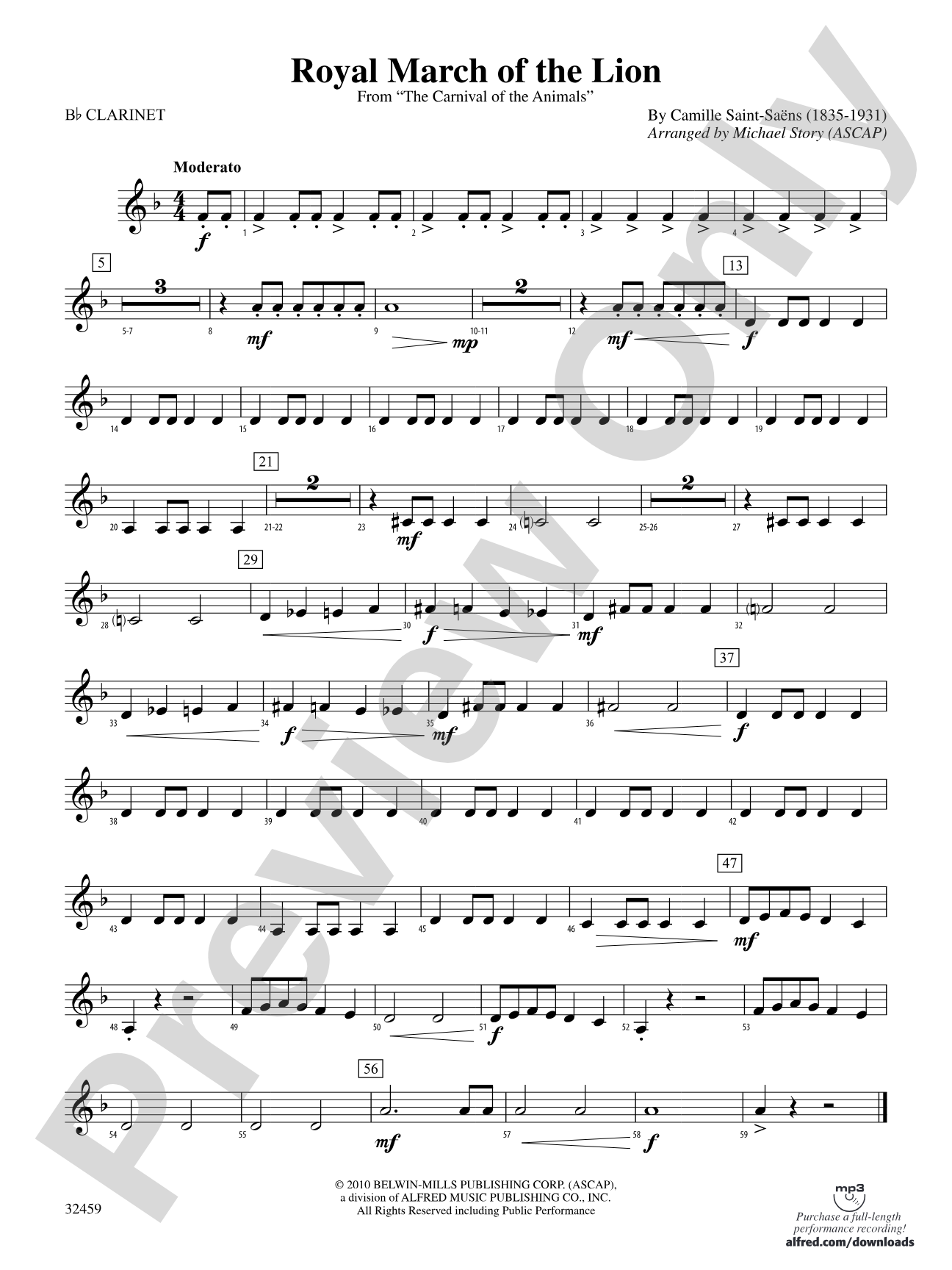 Royal March of the Lion: 1st B-flat Clarinet