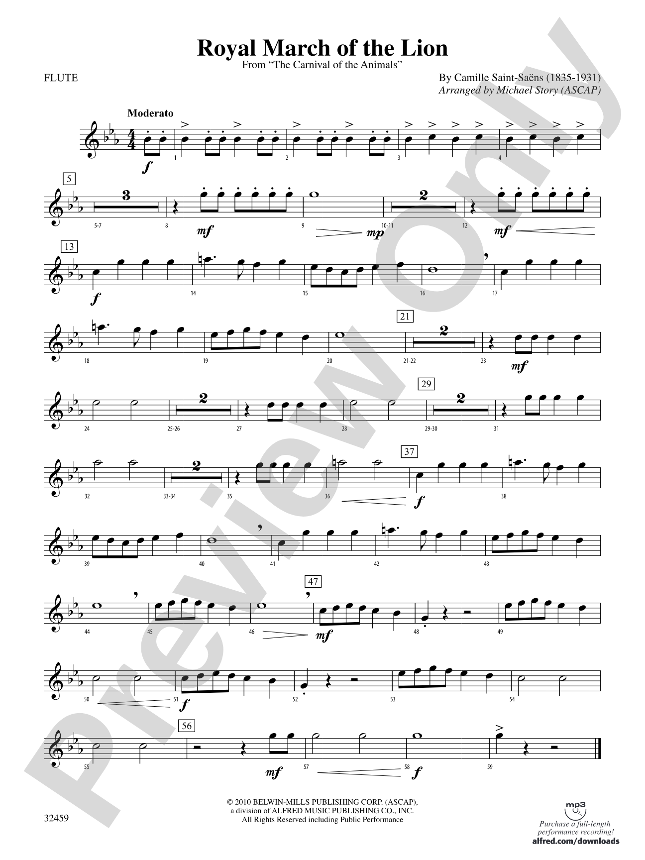 Royal March of the Lion: Flute