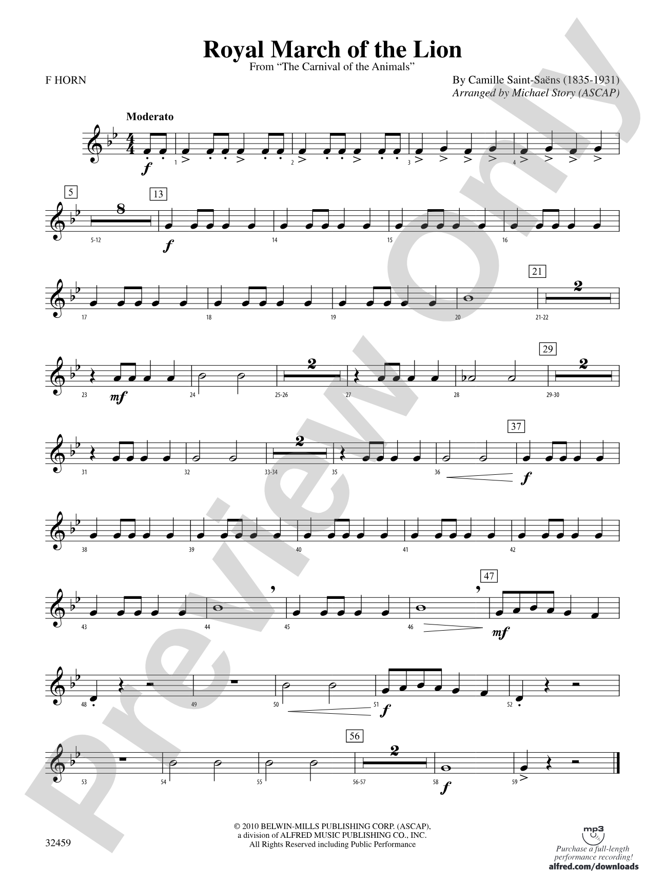 Royal March of the Lion: 1st F Horn