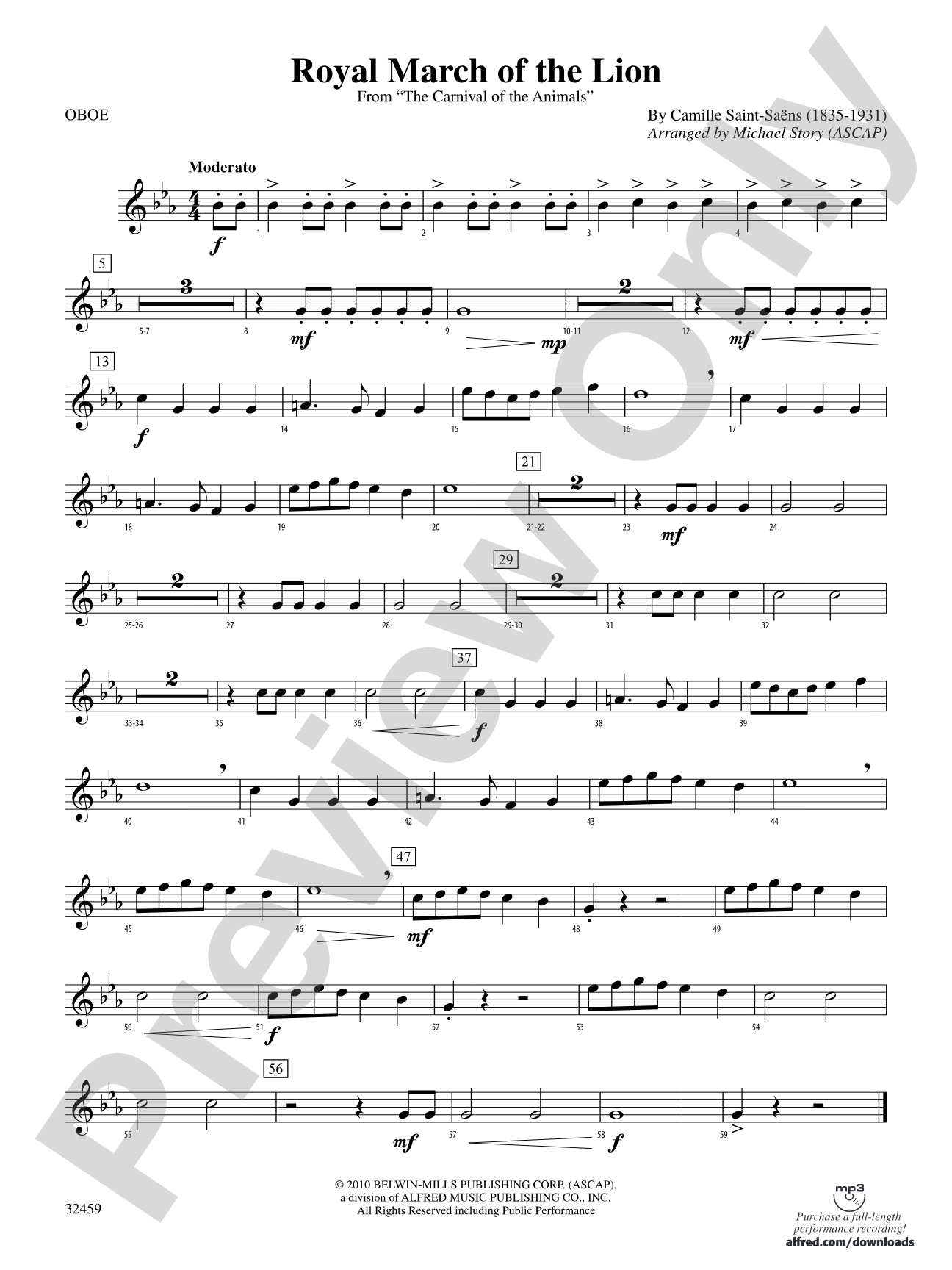 Royal March of the Lion: Oboe