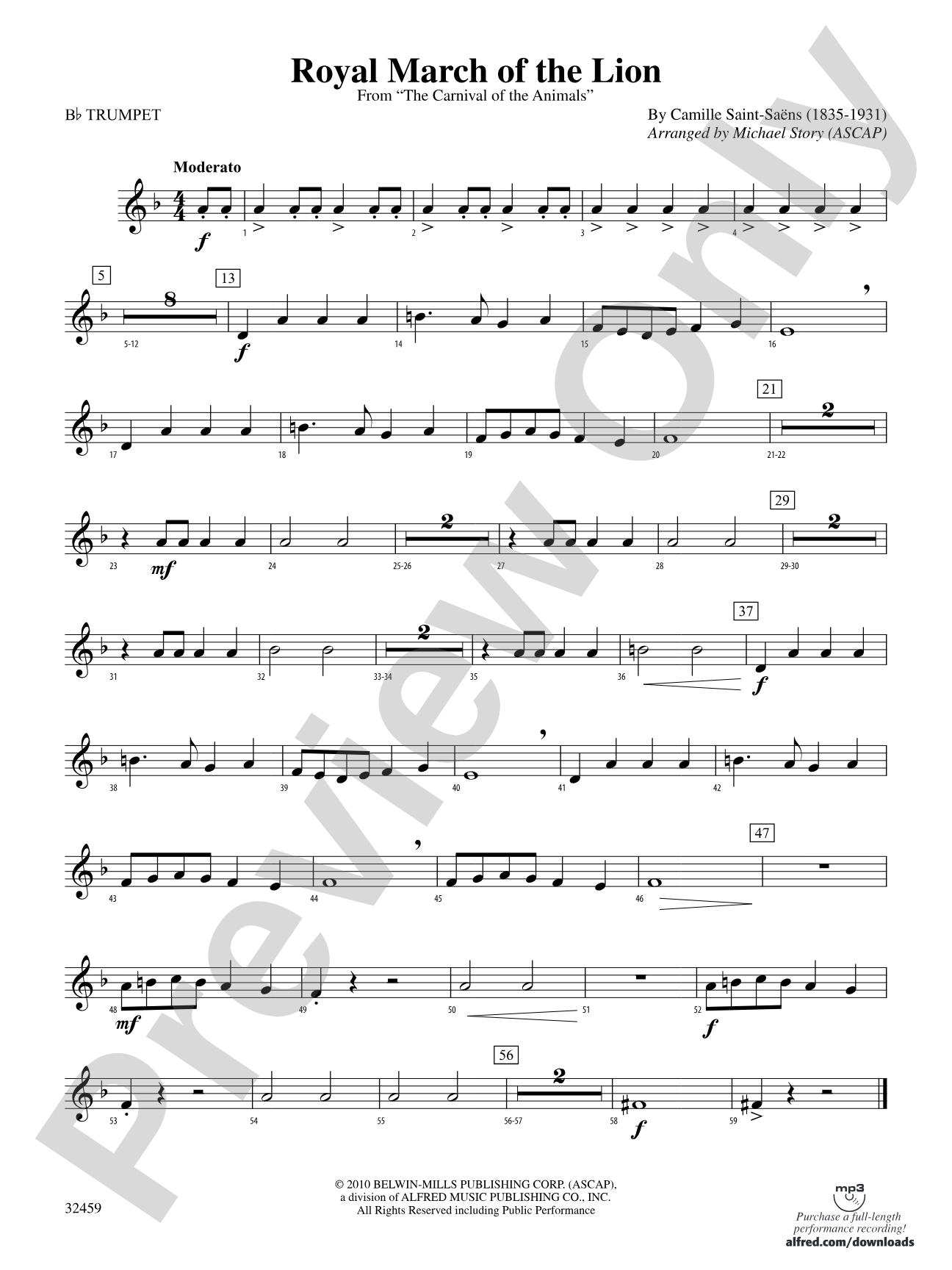 Royal March of the Lion: 1st B-flat Trumpet