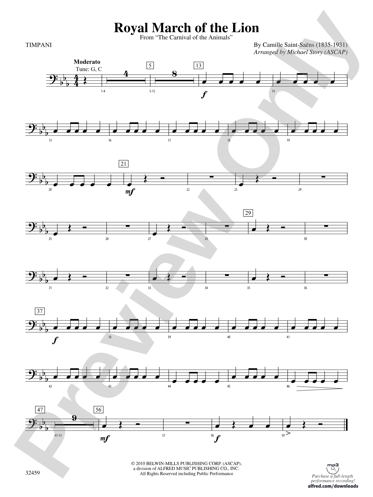 Royal March of the Lion: Timpani