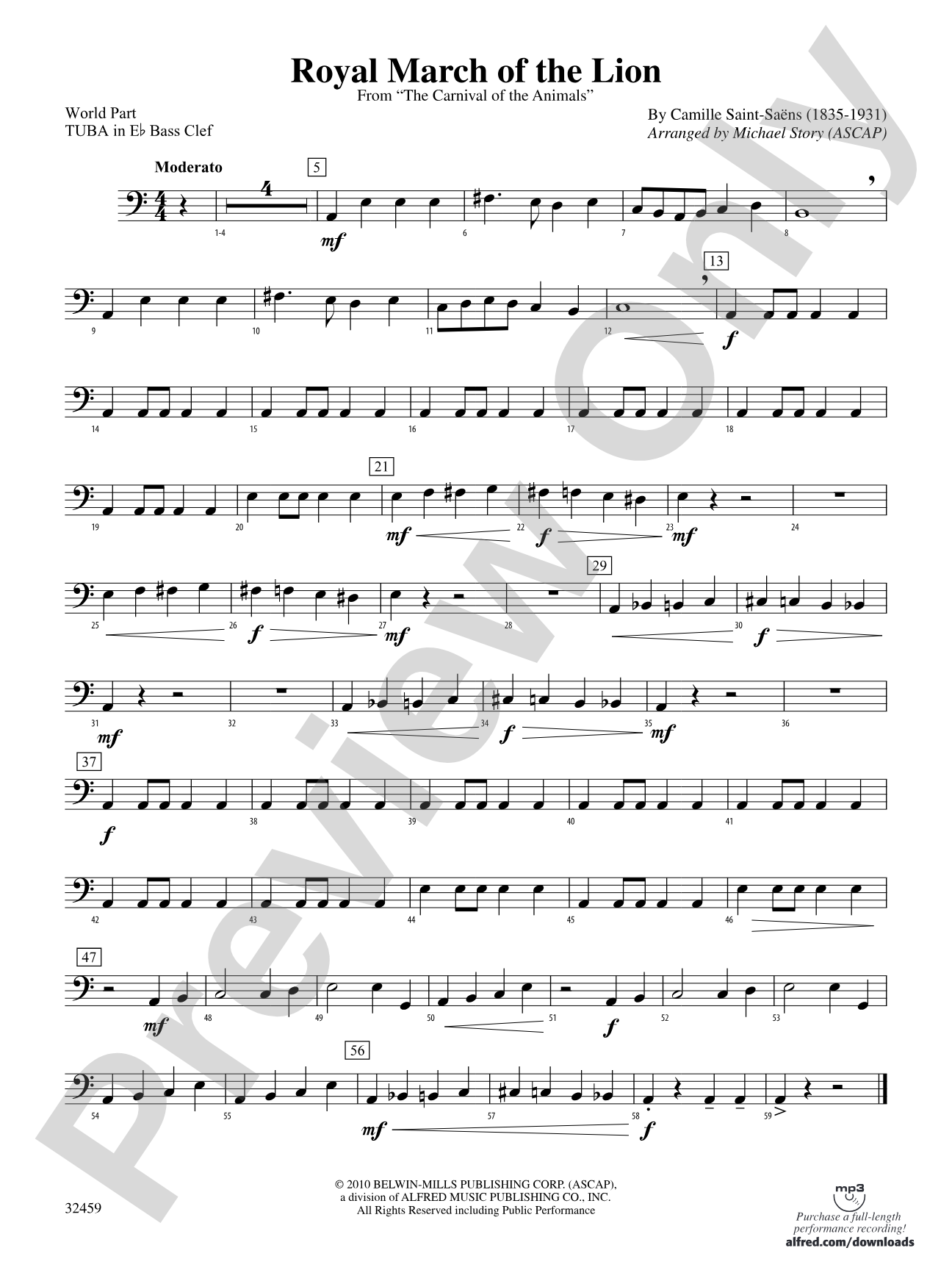 Royal March of the Lion: (wp) E-flat Tuba B.C.