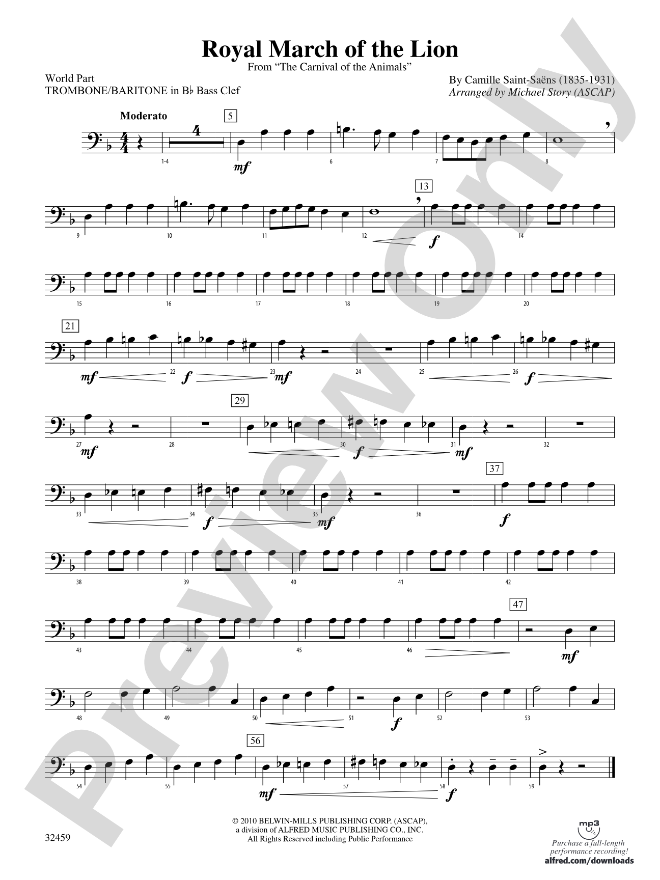 Royal March of the Lion: (wp) 1st B-flat Trombone B.C.