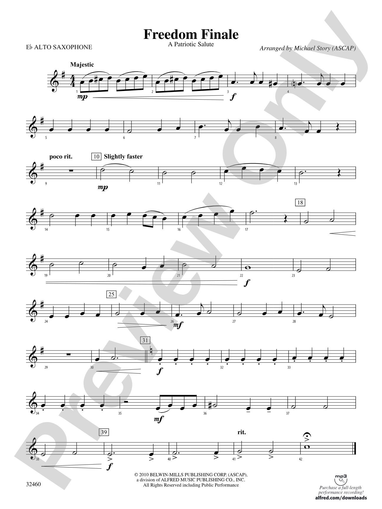 Freedom Finale: E-flat Alto Saxophone