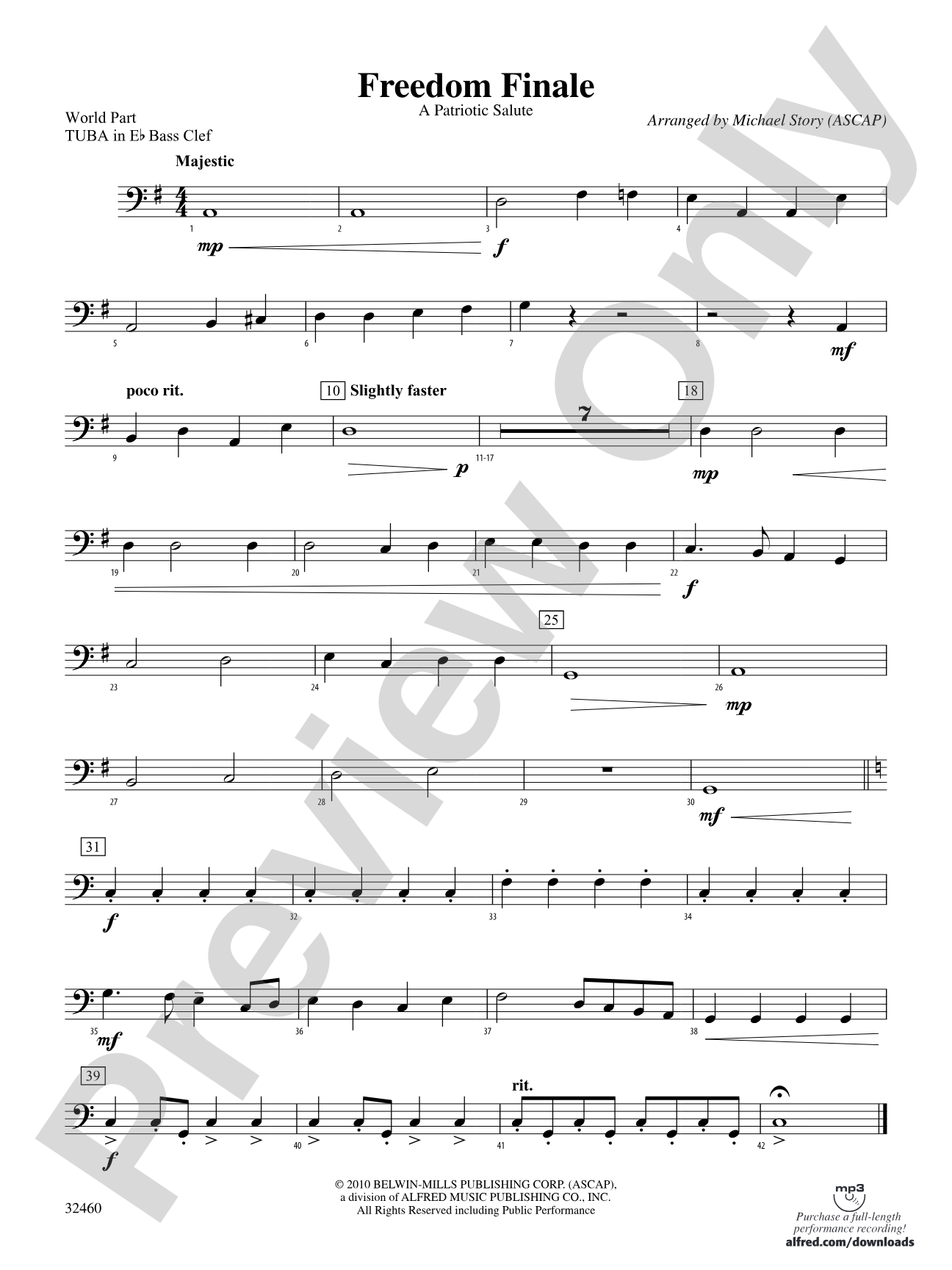 Freedom Finale: (wp) E-flat Tuba B.C.