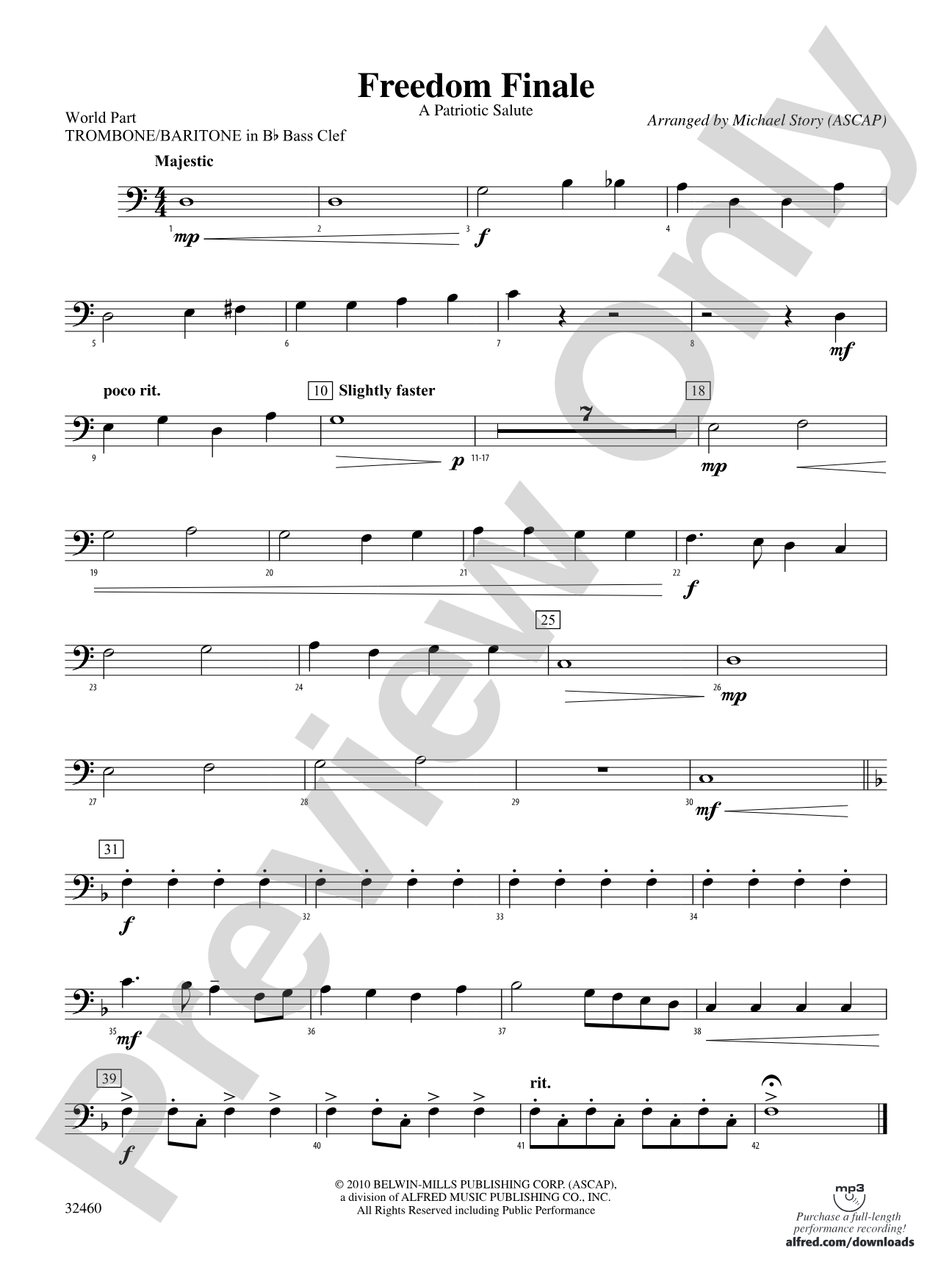 Freedom Finale: (wp) 1st B-flat Trombone B.C.