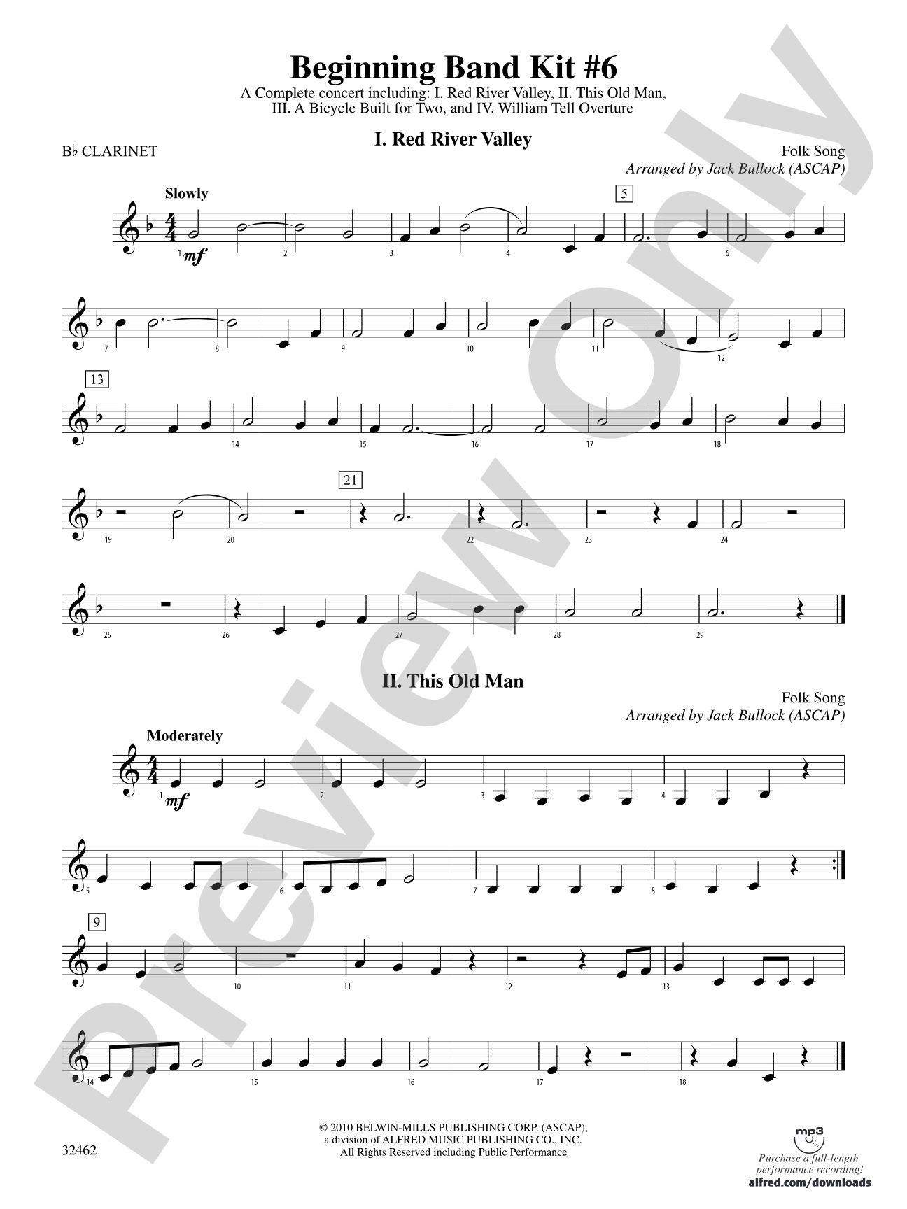 Belwin Beginning Band Kit #6: 1st B-flat Clarinet