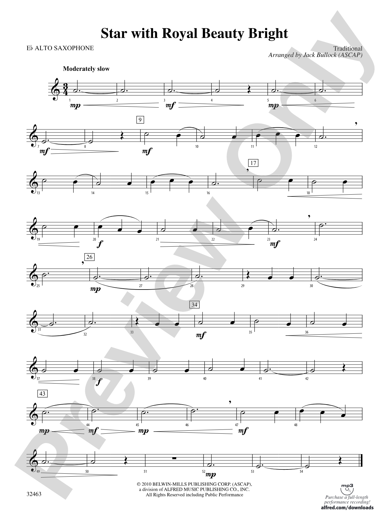 Star with Royal Beauty Bright: E-flat Alto Saxophone
