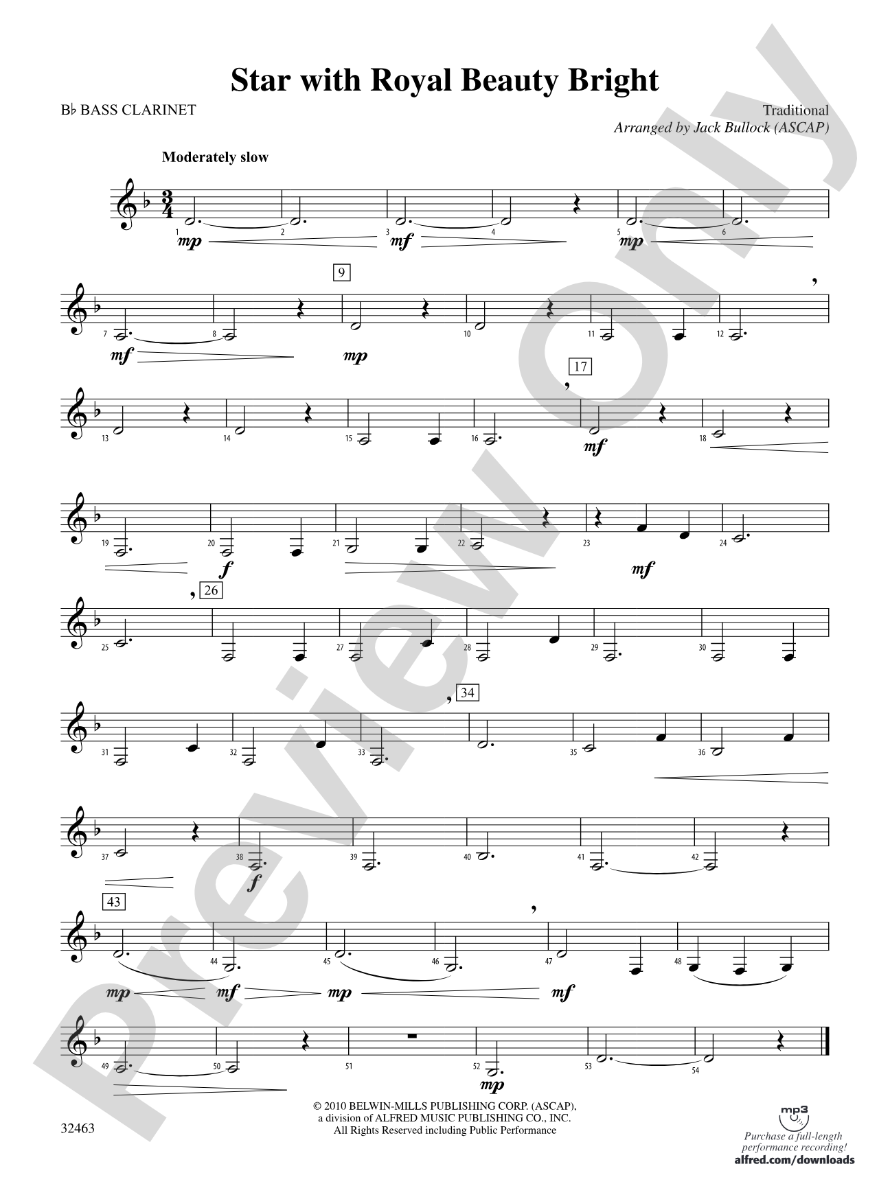 Star with Royal Beauty Bright: B-flat Bass Clarinet