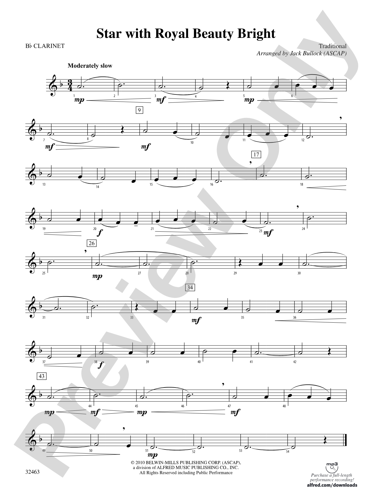 Star with Royal Beauty Bright: 1st B-flat Clarinet