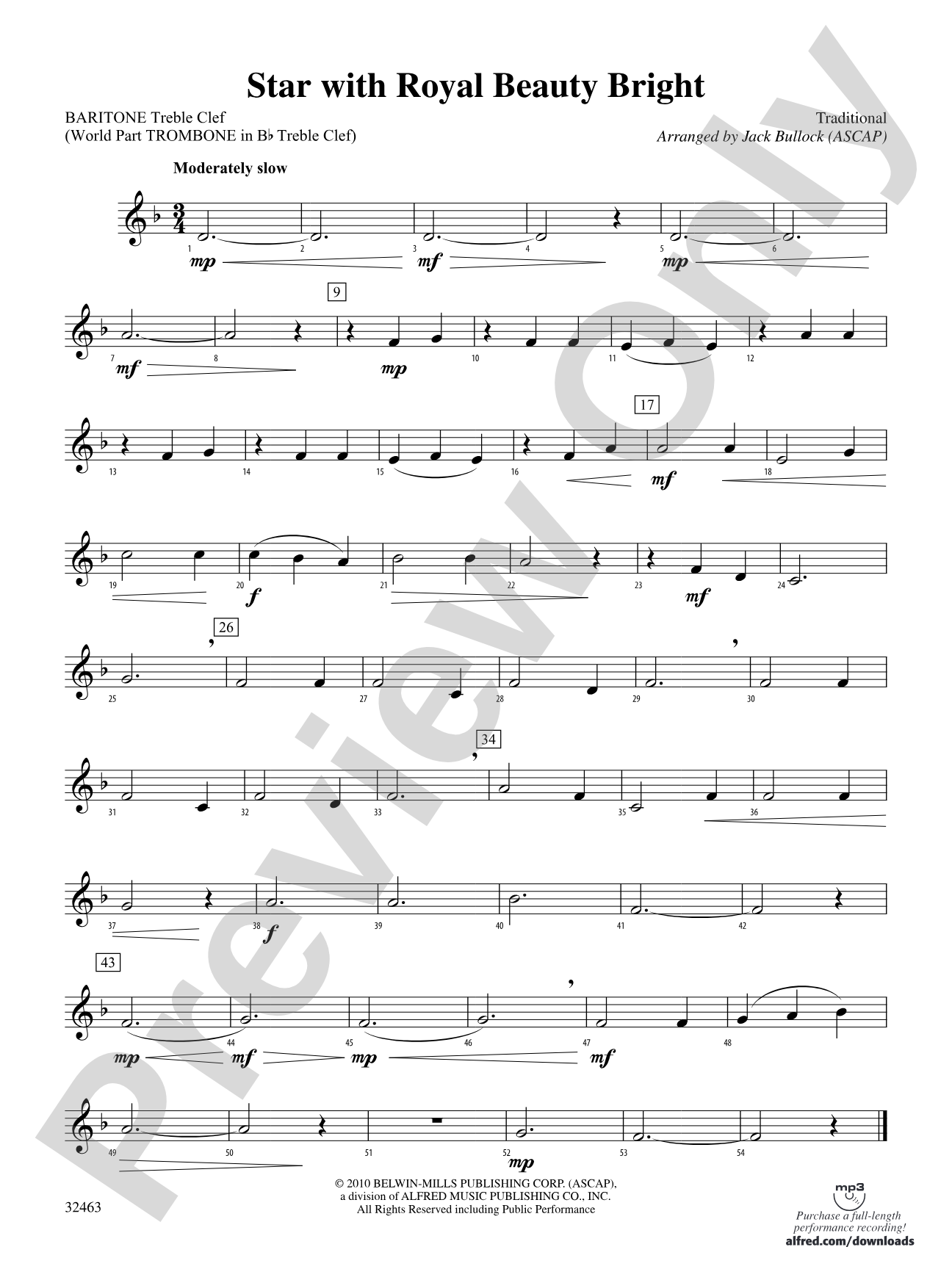Star with Royal Beauty Bright: (wp) Baritone T.C.