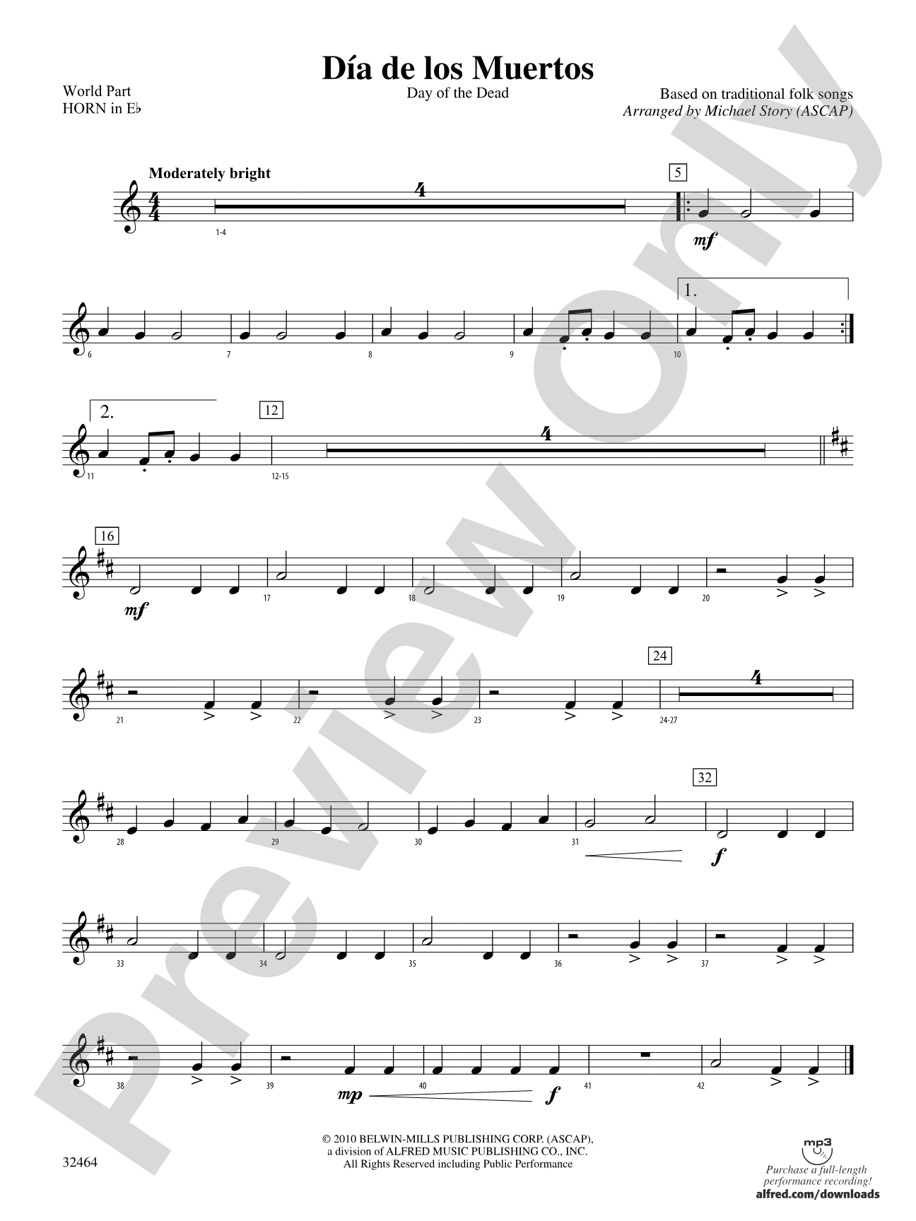 Día de los Muertos: (wp) 1st Horn in E-flat