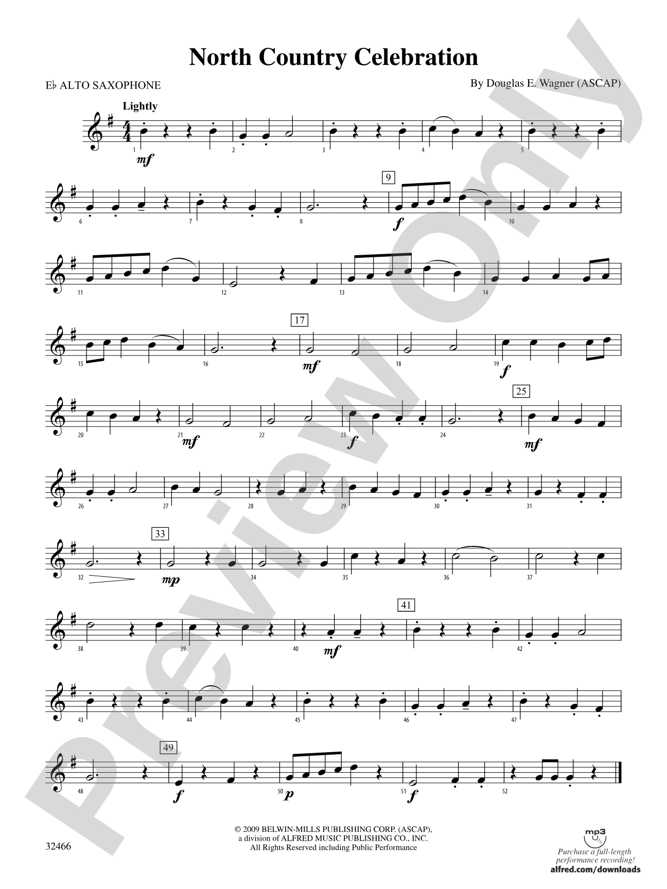 North Country Celebration: E-flat Alto Saxophone