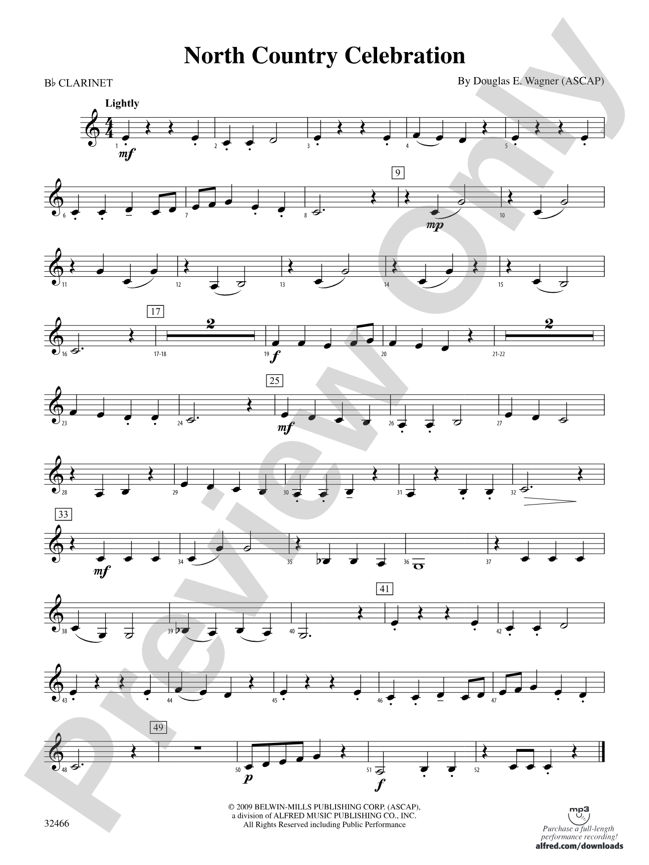 North Country Celebration: 1st B-flat Clarinet