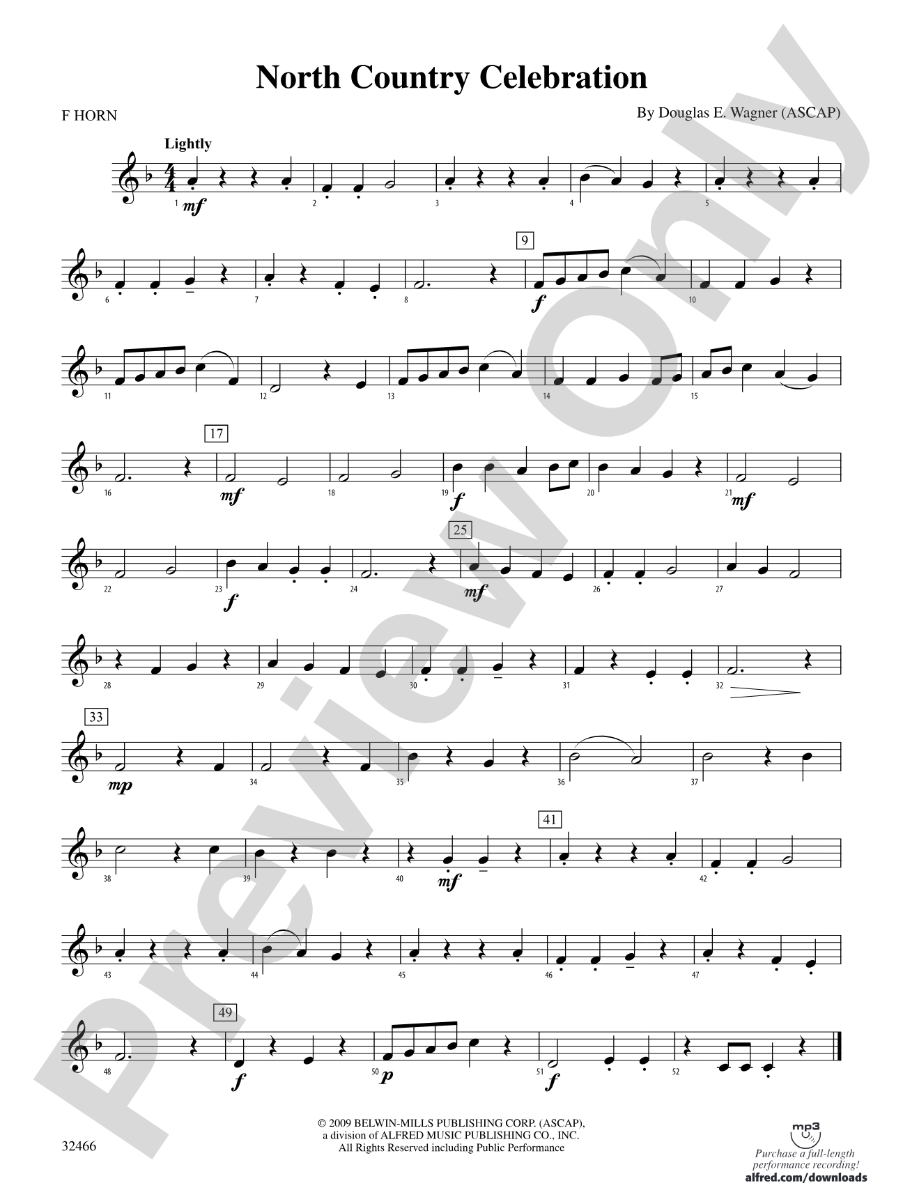 North Country Celebration: 1st F Horn
