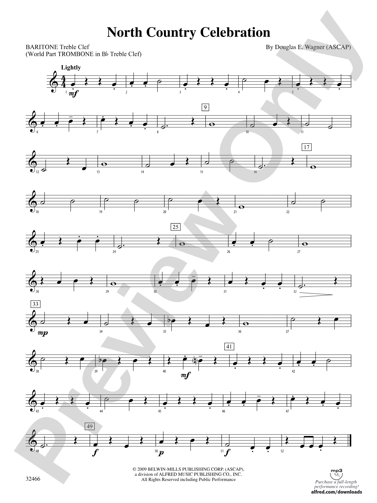 North Country Celebration: (wp) Baritone T.C.