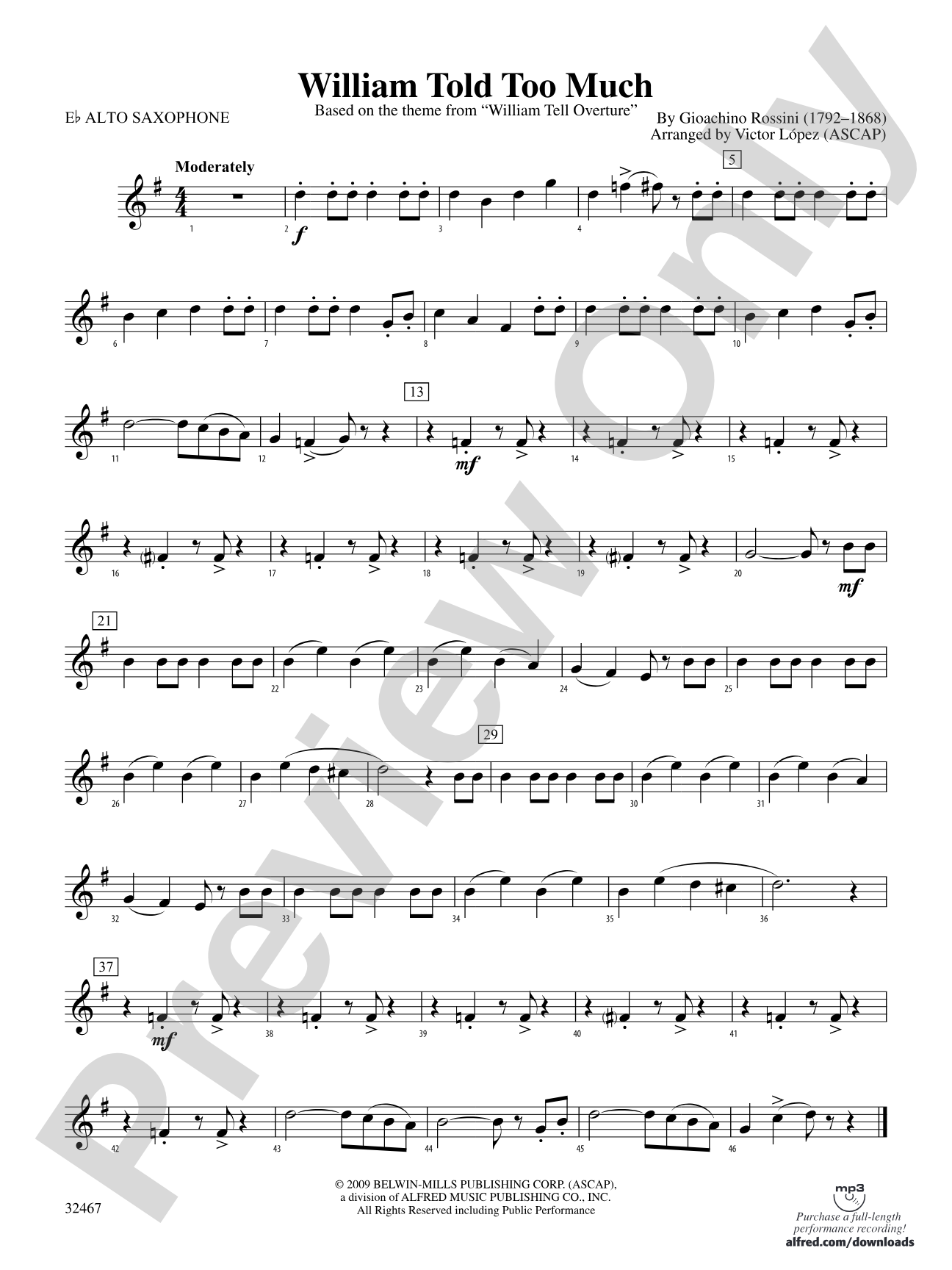 William Told Too Much: E-flat Alto Saxophone
