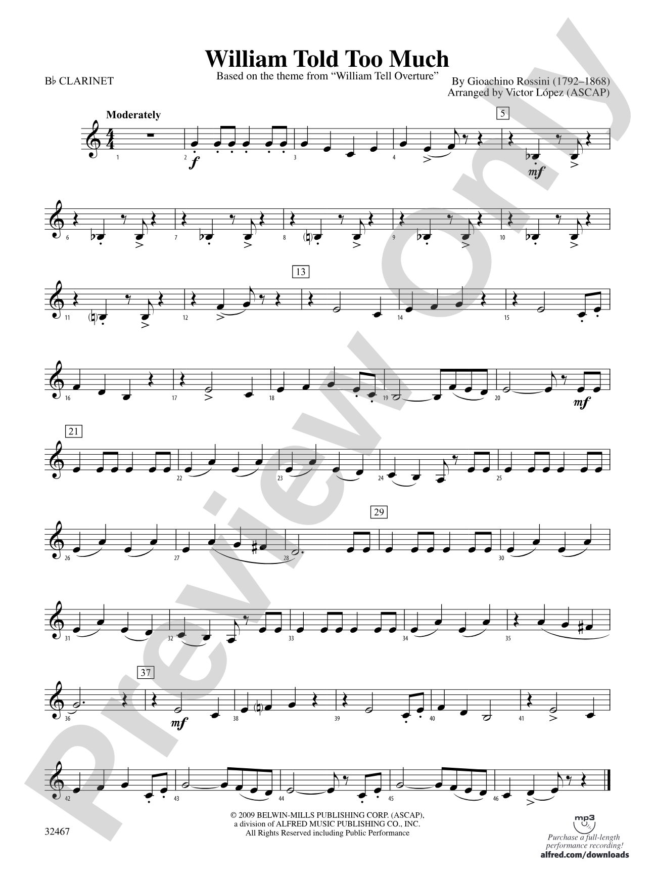 William Told Too Much: 1st B-flat Clarinet