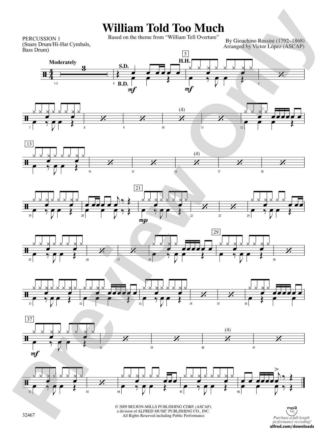 William Told Too Much: 1st Percussion
