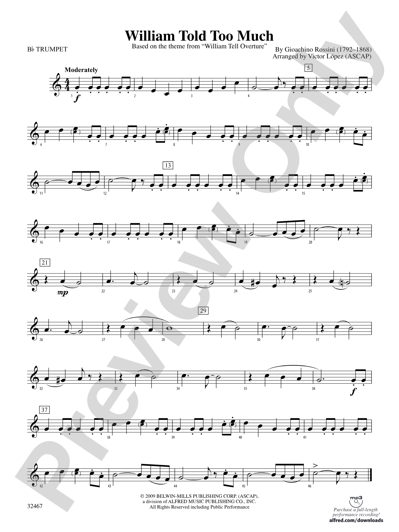 William Told Too Much: 1st B-flat Trumpet