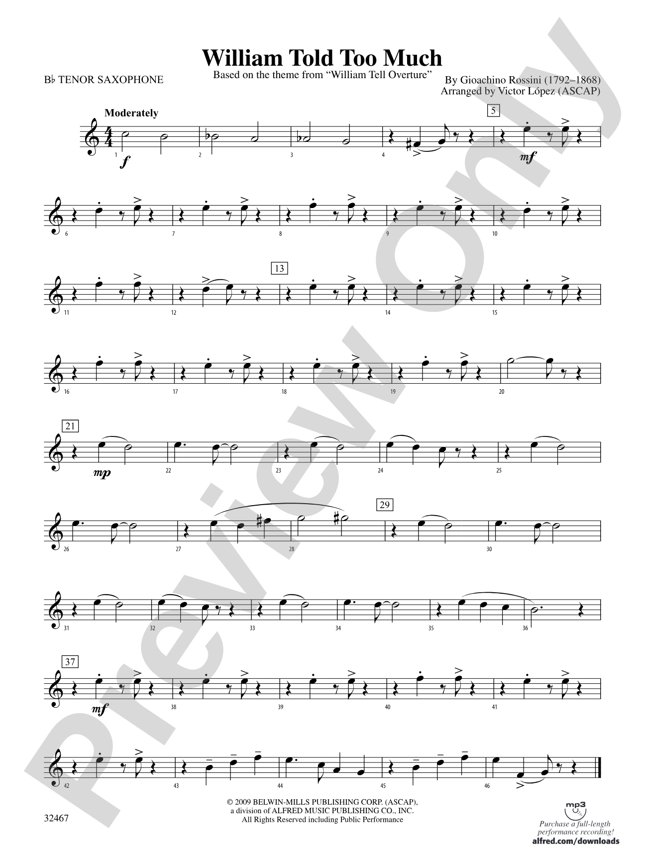 William Told Too Much: B-flat Tenor Saxophone