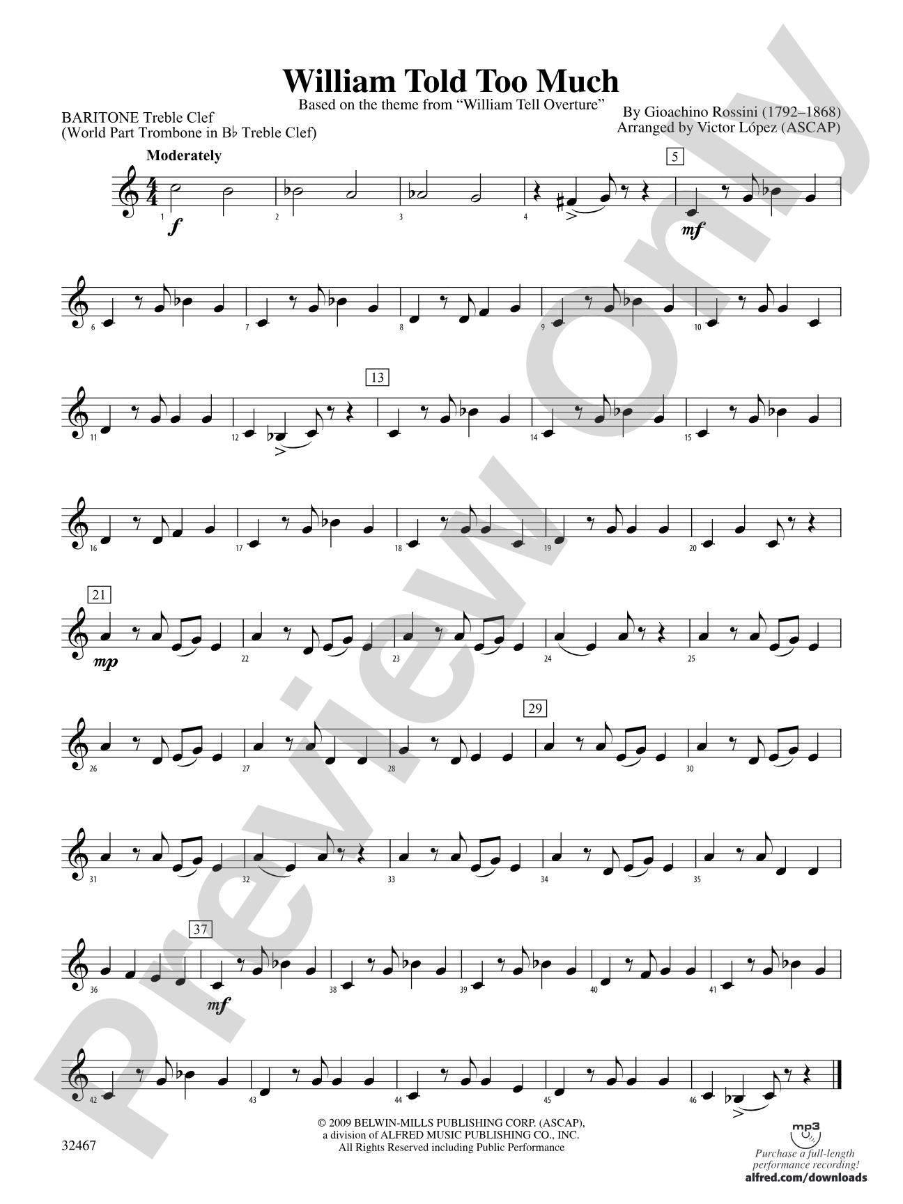 William Told Too Much: (wp) Baritone T.C.