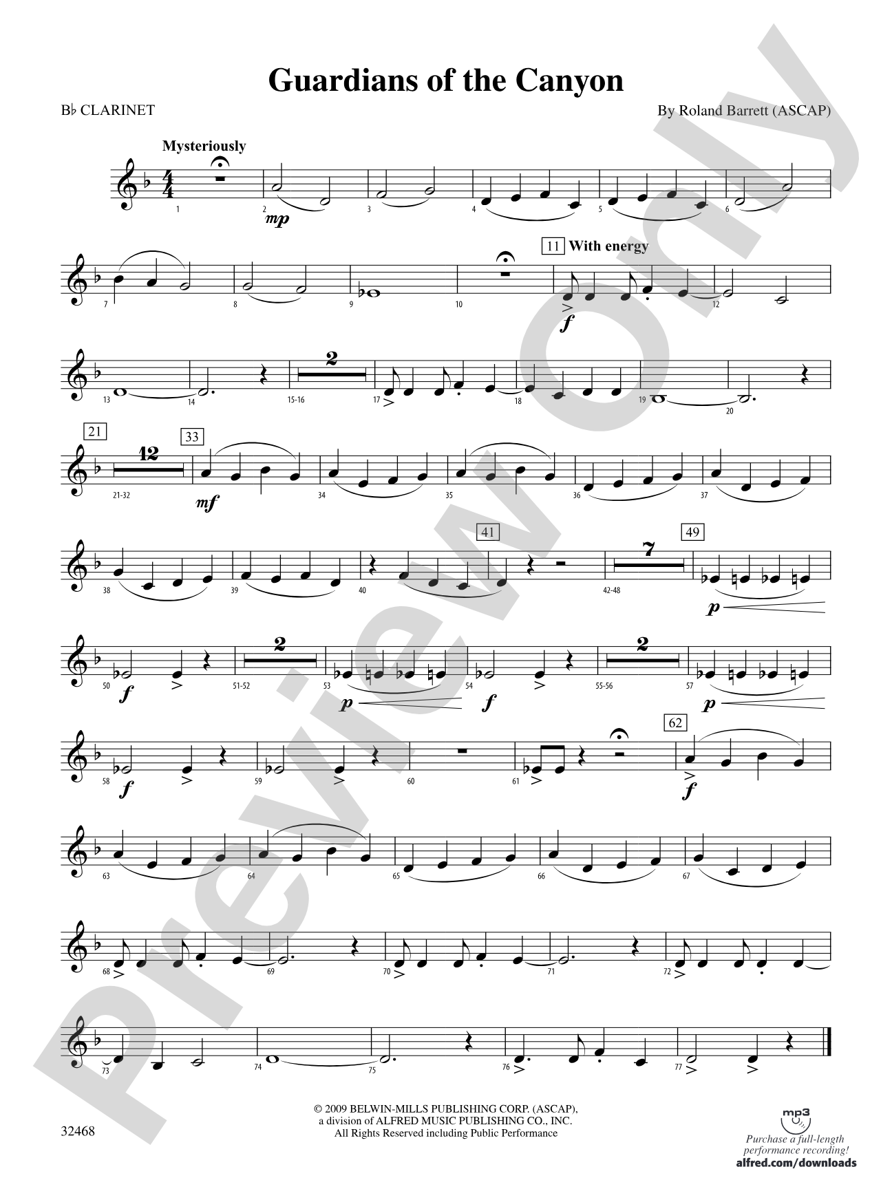 Guardians of the Canyon: 1st B-flat Clarinet