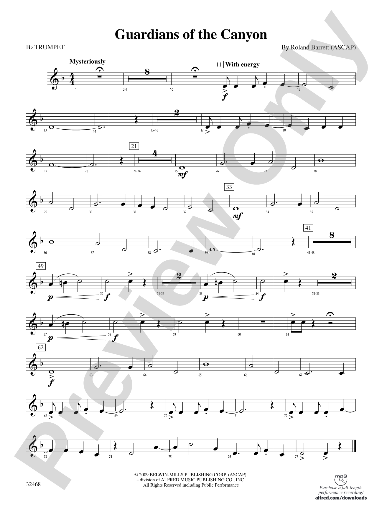 Guardians of the Canyon: 1st B-flat Trumpet