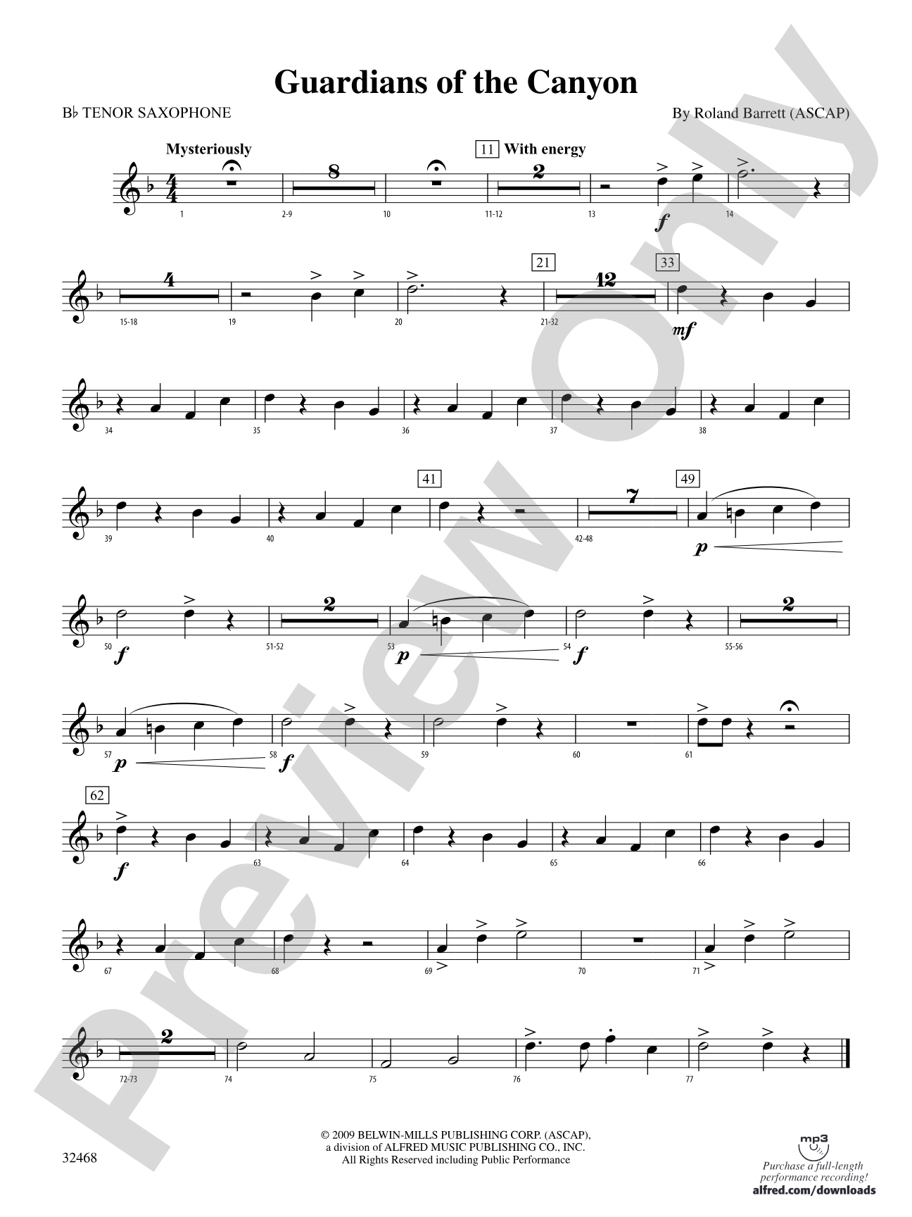 Guardians of the Canyon: B-flat Tenor Saxophone