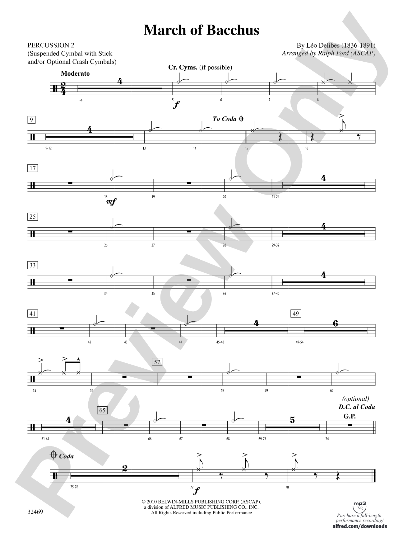 March of Bacchus: 2nd Percussion